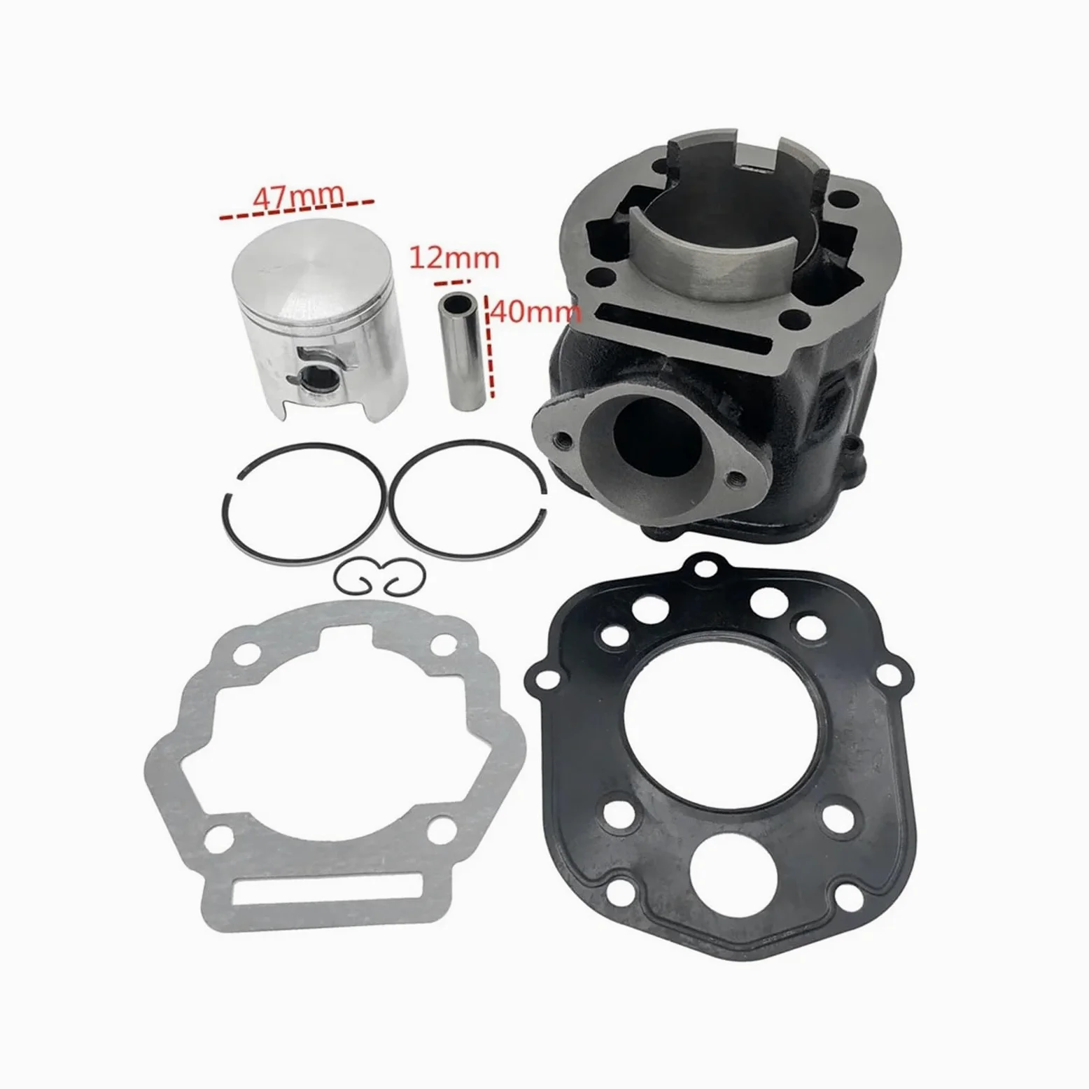 Pieza DE Recambio Kit de Juntas de aro de pistón de Cilindro de 47 MM Adapted con Motor de Motocicleta de 70 CC