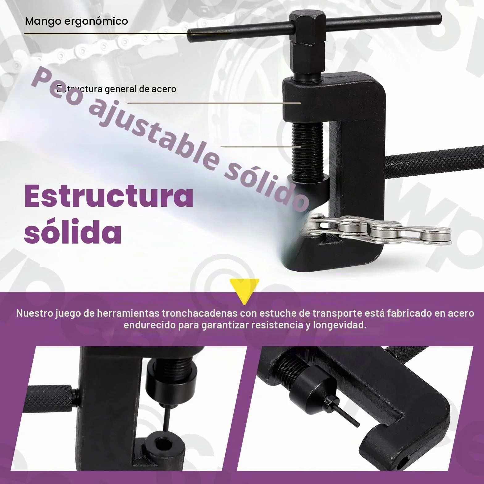 Swpeet Kit Surtido de 13 Piezas Cortacadenas para Motocicleta con Estuche de Transporte, Cortador de Cadena y Remachadora Herramienta de Extracción de Cadena para Motocicleta, Bicicleta, ATV