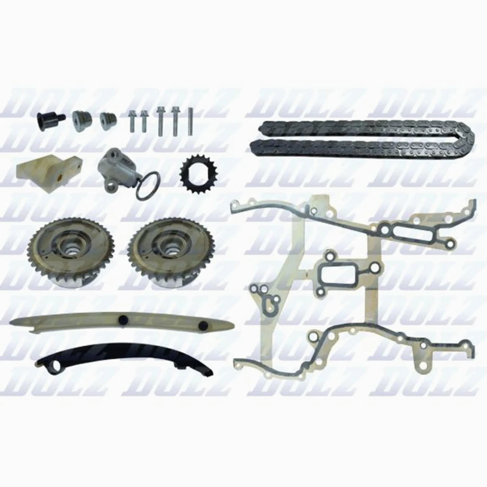 DOLZ SKCO004V Kit de cadena de distribución con rueda dentada árbol de levas con rueda dentada cigüeñal