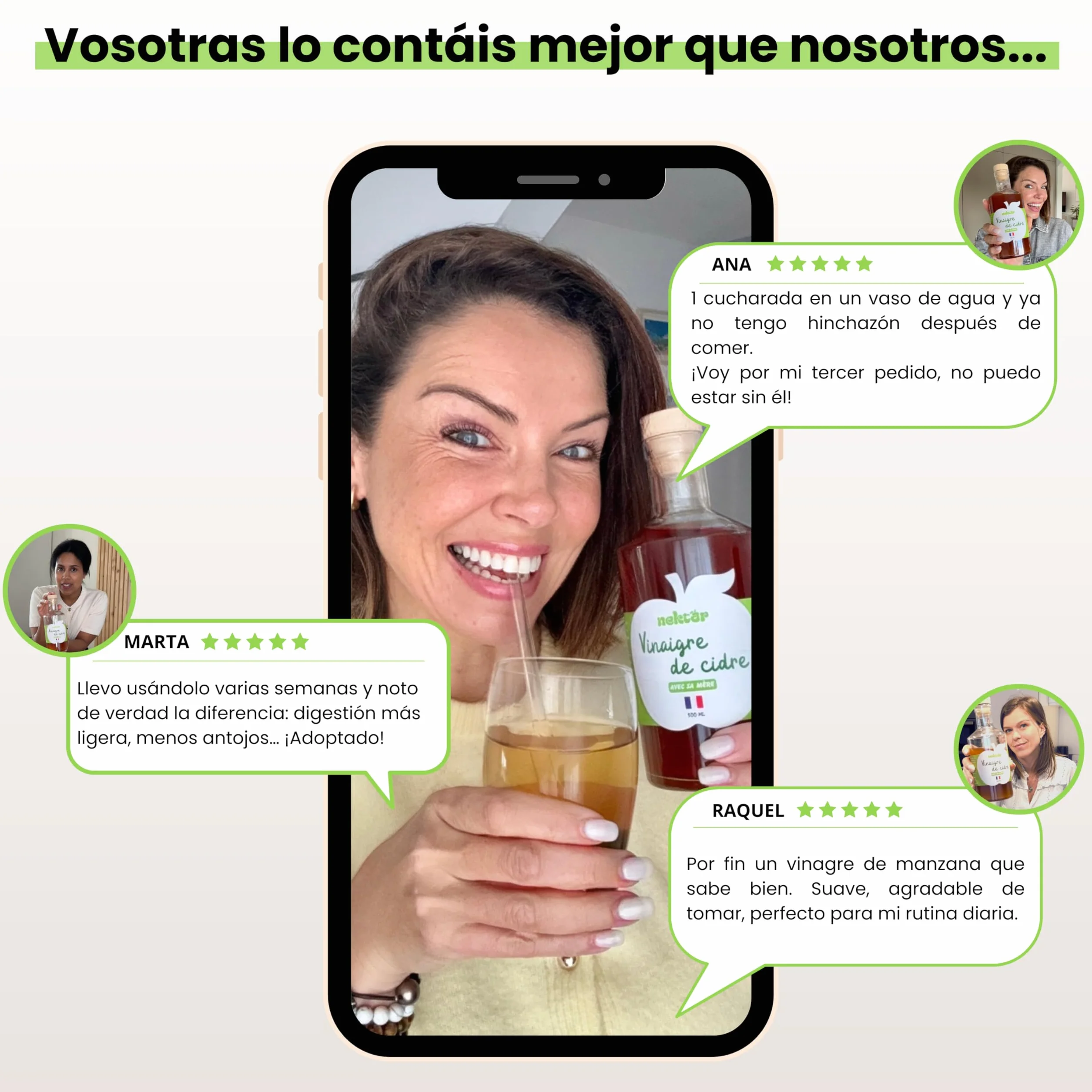 Vinagre de Sidra Orgánico Sin Pasteurizar Sin Filtrar con Madre 500 ml Hecho en Normandía