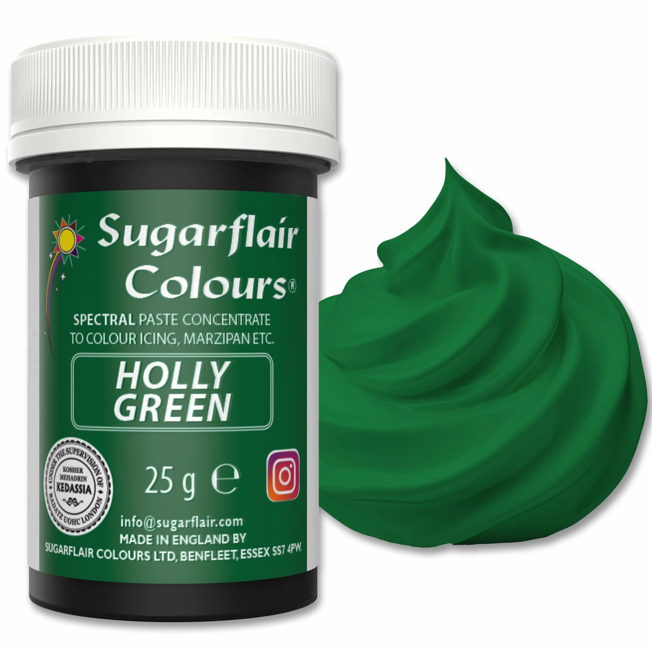 Sugarflair Spectral Concentrated Paste Colours Holly Green 25g Colorante Alimentario Pasta
