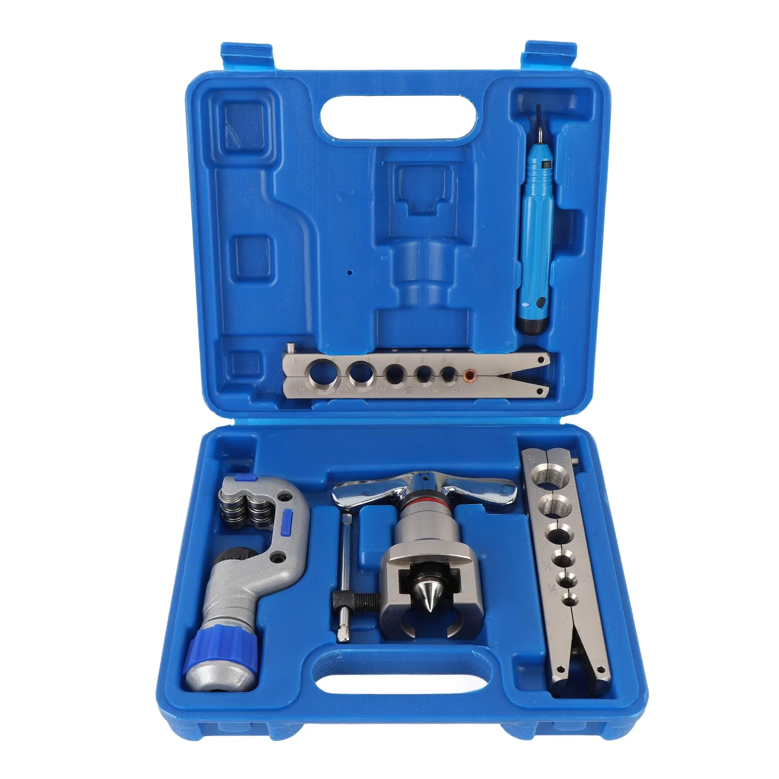 CHICIRIS Kit de Herramientas de Abocardado de 5 Piezas, Herramienta de Abocardado de Tubos HVAC de Metal con Cortador de Tubos, para de Aluminio de Cobre de 1/4 Pulgadas, 5/16