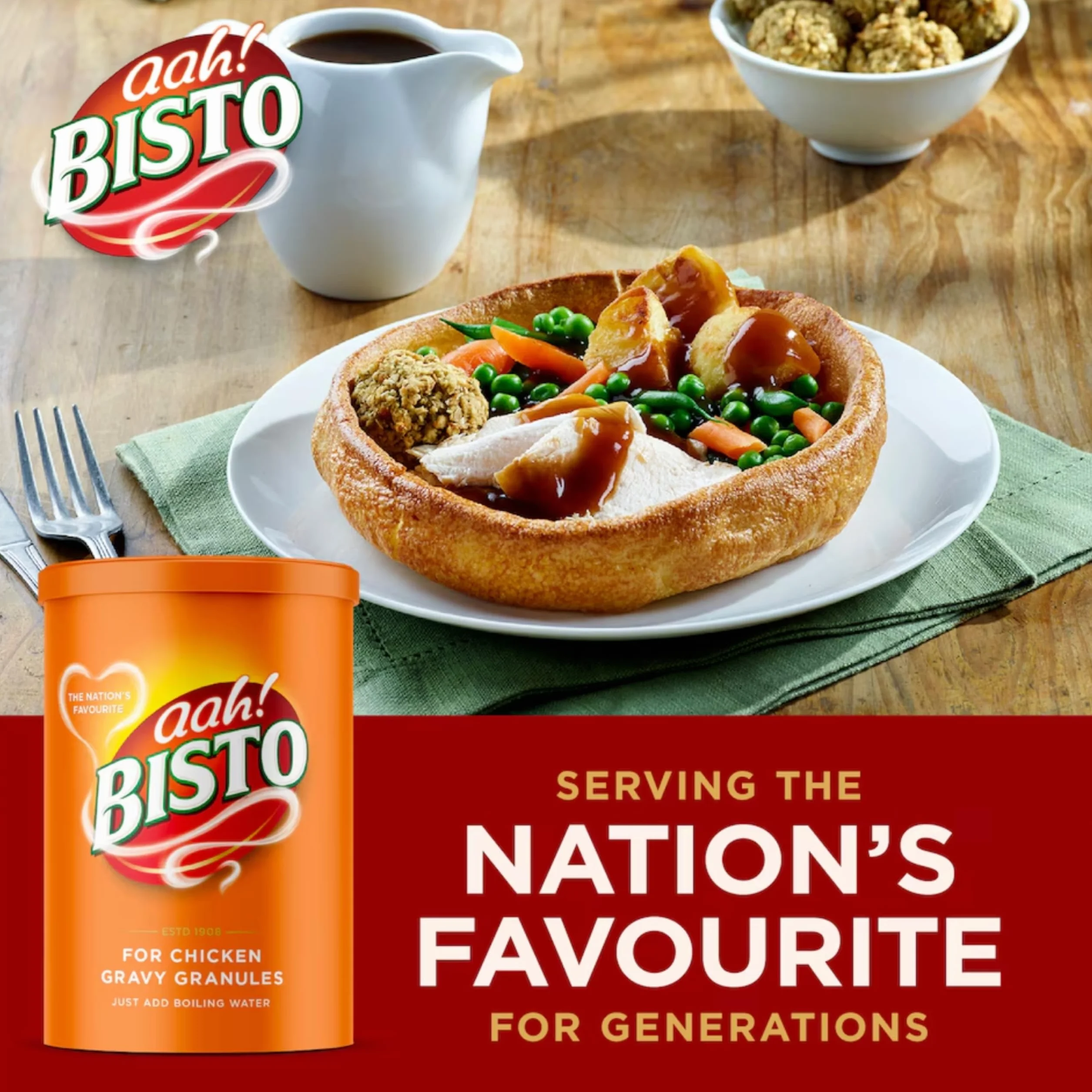 Bisto Chicken Gravy Granules 190g – Salsa Instantánea de Pollo – Gravy Inglesa Tradicional para Carnes y Asados
