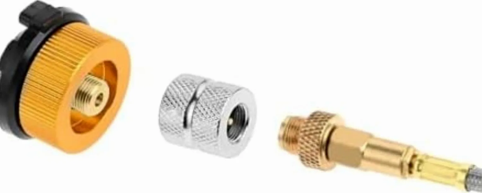 Tubo de conexión de gas Manguera trenzada de acero inoxidable Estufa de gas para camping Adaptador de recarga de propano Tubo de aire de 1 m Quemador exterior GLP plano, para conector de