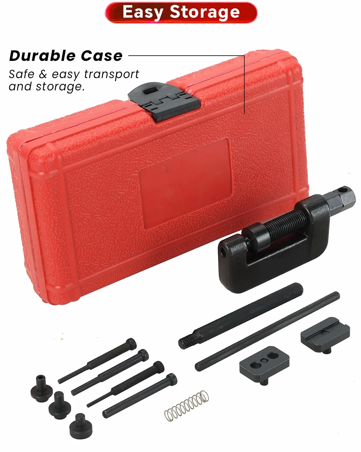 ATPEAM Juego de remachador de cadena de 13 piezas para motocicleta, herramienta de remachado de cadena, herramienta de separación de cadenas para motocicleta, ATV, Dirtbike