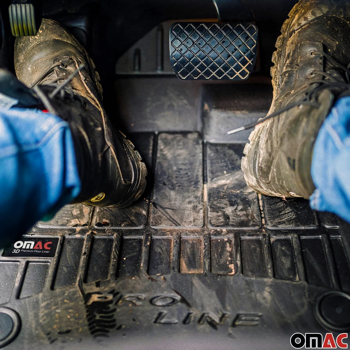 OMAC Alfombrillas de Goma Compatibles con Iveco Daily 2014-2025 Premium TPE Alfombrillas de Coche Negro 1x