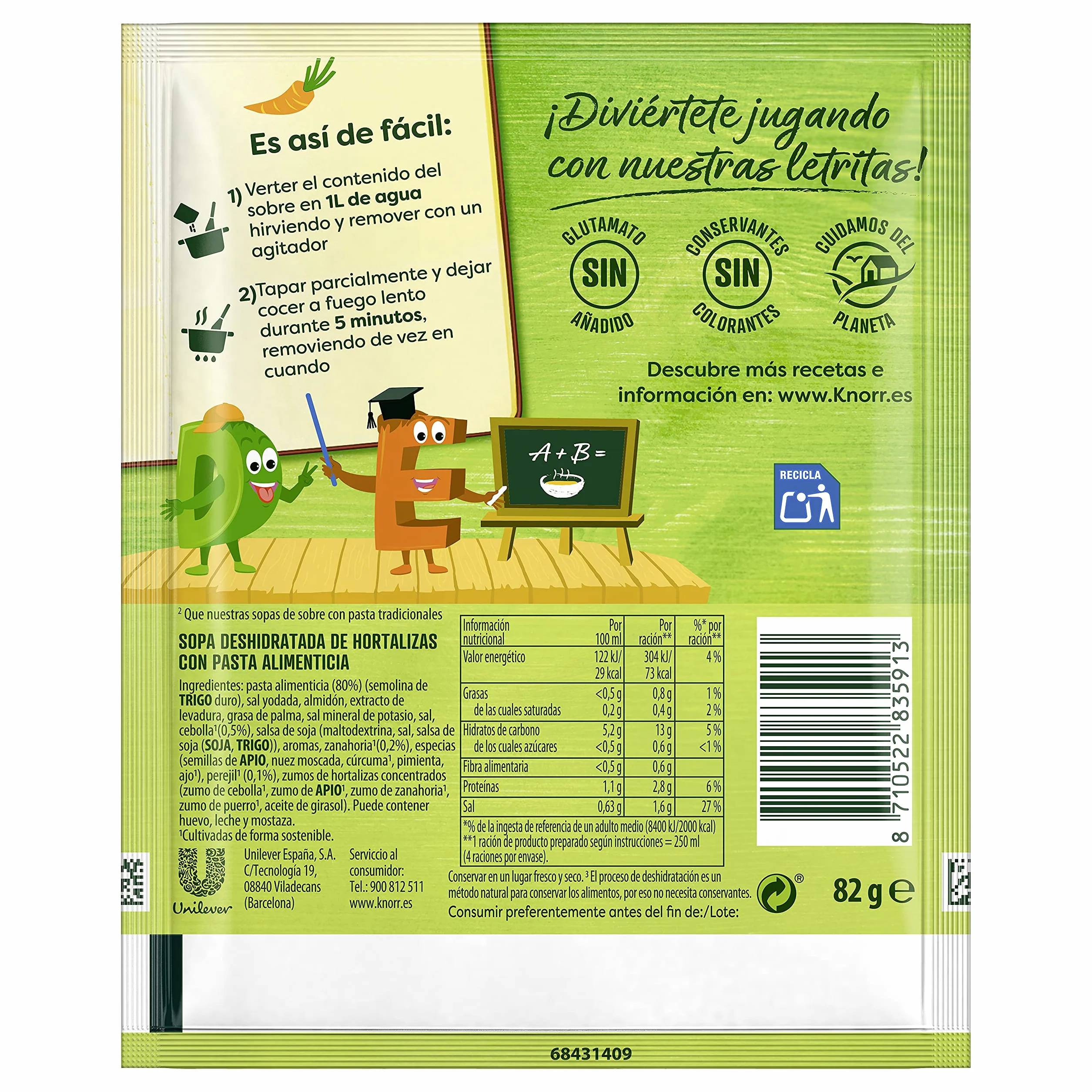 Knorr Sopa Deshidratada de Letritas 82g