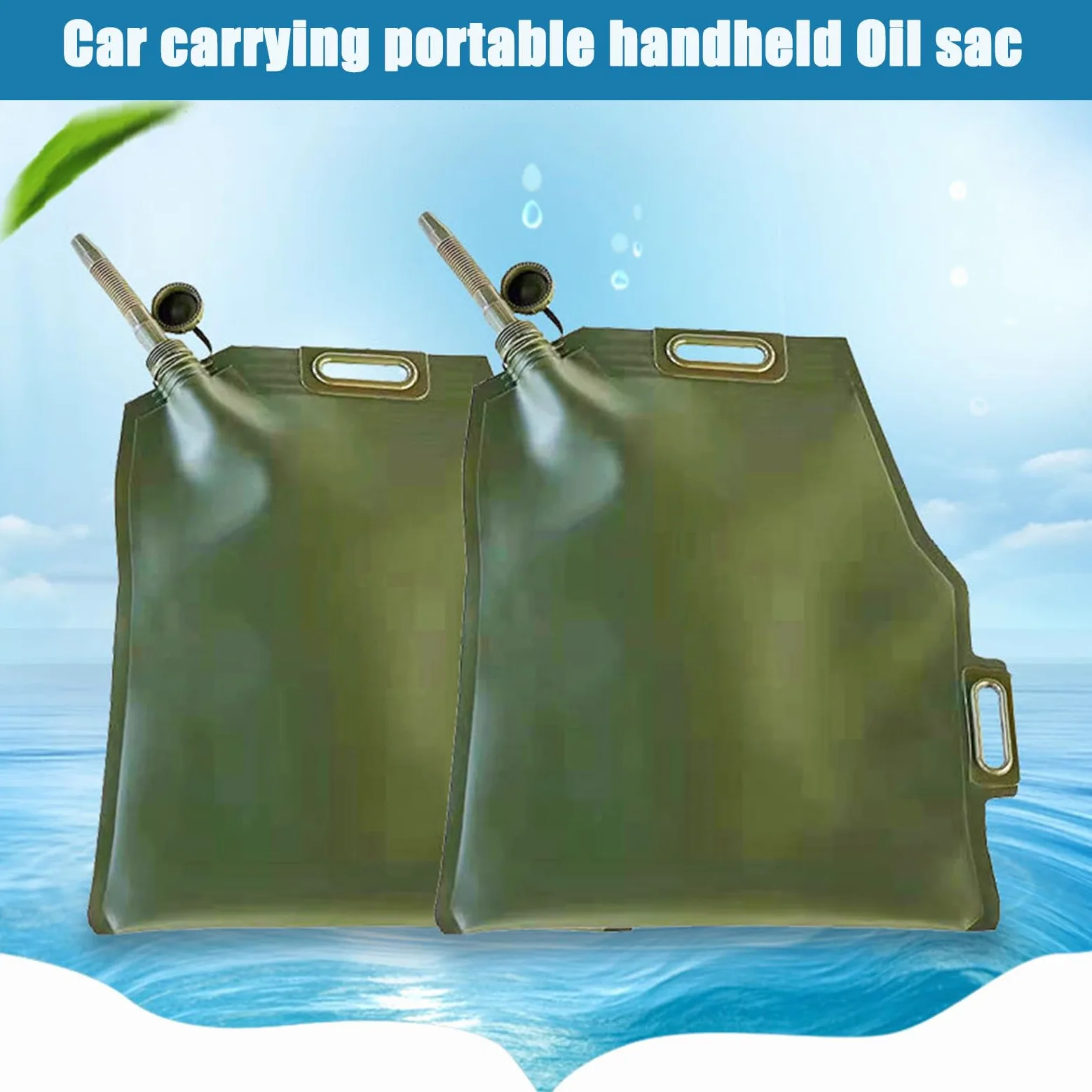 Garrafa Ġãṣôliňa 10L 20L 30L, Bidon Ġãṣôliňa Blanda Portátil, Bolsa de Combustible TPU Plegable de Emergencia Al Aire Libre, Verde,20L
