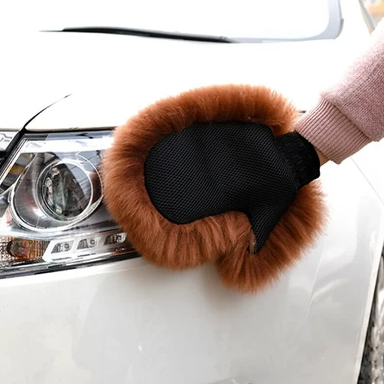 Manopla de lavado de coches, guantes de lana para lavado de automóviles, guantes de lavado de autos para proteger la superficie de pintura, guantes de felpa para quitar el polvo, herramientas