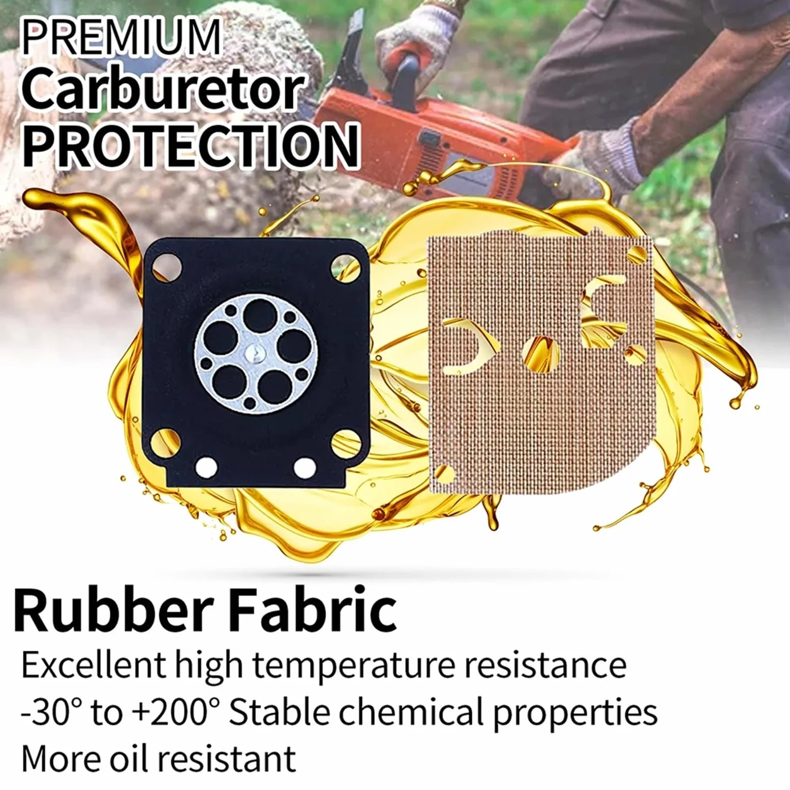 Kit de carburador Kits de reparación de carburador RB-77 compatibles con Zama 180 Zama C1Q-S57B compatibles con motosierras STIHL 017 018 MS170 MS180(Pack of 20)