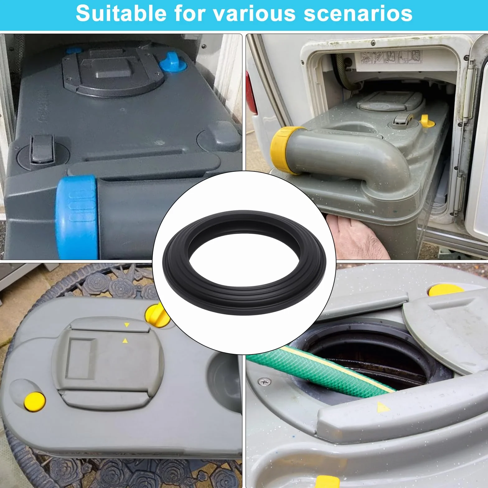 1 Piezas Goma Inodoro para Thetford C2/C200/C250/C260/C400 – Sellado de silicona anti-fugas y olores Arandela Válvula de Descarga– Compatible con Thetford toilette, instalación DIY sencilla