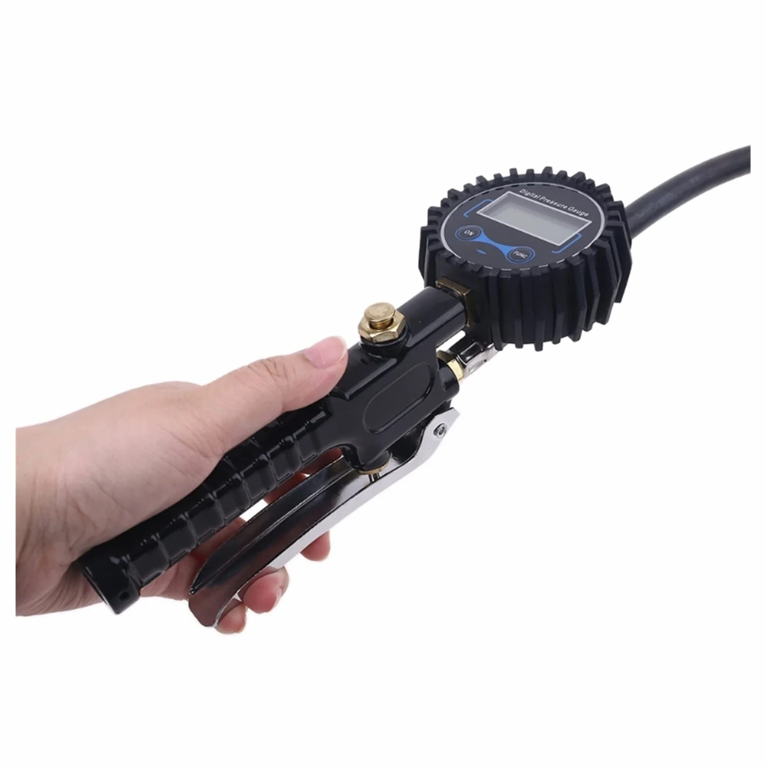 Manómetro de presión neumáticos, Mandril Aire 200 PSI, inflador Digital con 1/4" for automóviles, Motocicletas, Bicicletas y vehículos