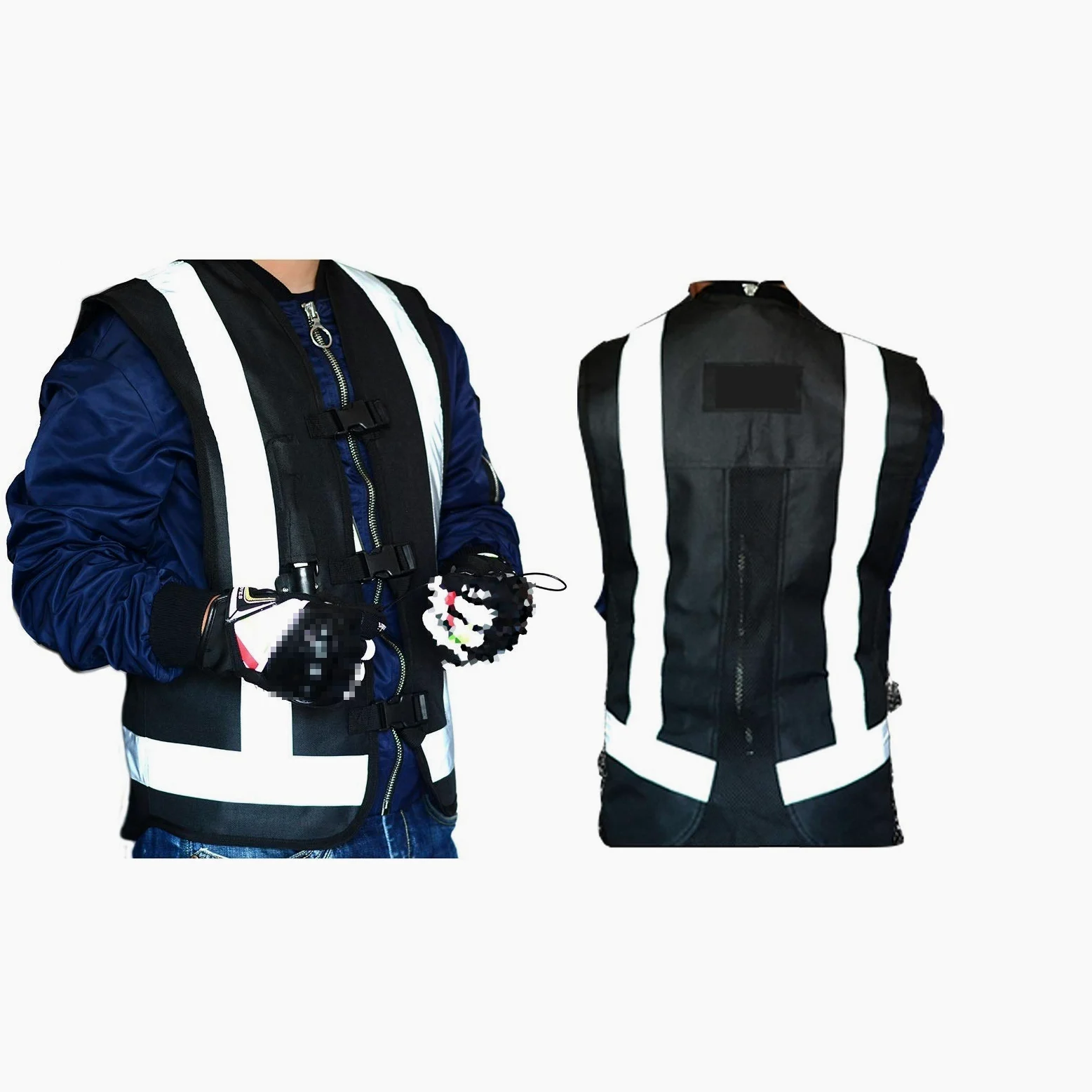 Chaleco Protector De Airbag Chaleco De Moto Con Airbag Gran Cinta Reflectante En La Parte Posterior Del Pecho. Adecuado Para Hombres Y Mujeres Adultos. Ciclismo, Equitación, Deportes Al Aire Libre