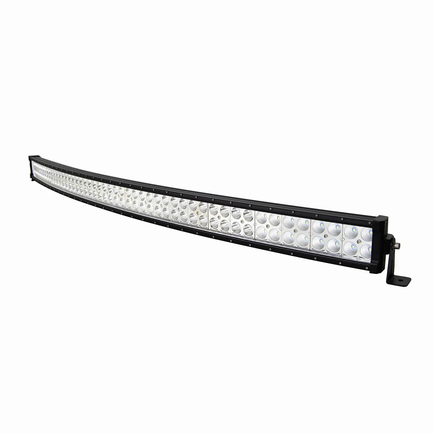 PICAA Barra de luz LED, Curva 52 Pulgadas 130CM 300W Spot/Flood Combo IP67 | con mazo de cables 12V,6000K,Barra de luces LED auxiliar, para coche SUV 4x4 todoterreno camión tractor ATV UTV Moto Barco
