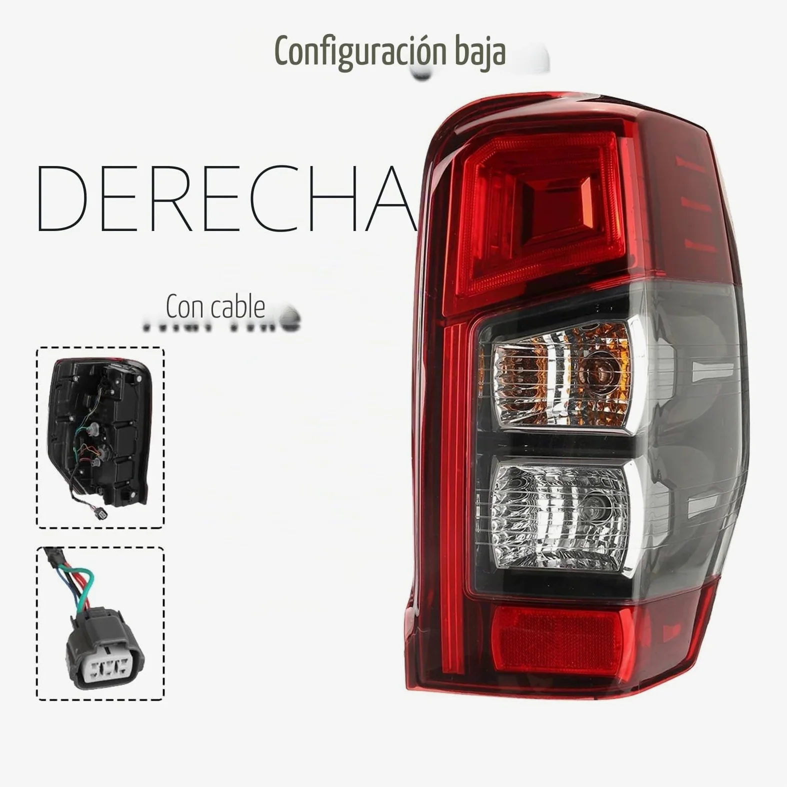 Trasero Luz Trasera Piloto Posterior Accesorio Coche Luz Trasera Luz Señal Trasera Con Cable, Sin Bombilla Para Mitsubishi Para Triton L200 MR Para GLS 2019 2020 2021(Izquierda)
