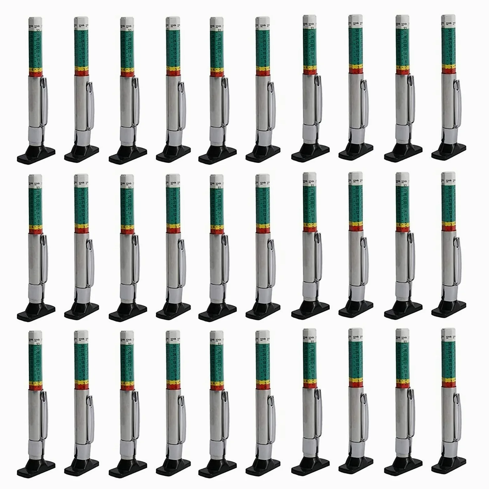 JJJ 30 PCS Neumático Portada Profundidad Calibre Color Codificado Neumático Pisada Profundidad EXACTUCE HERRAMENTAS DE MEDICIÓN