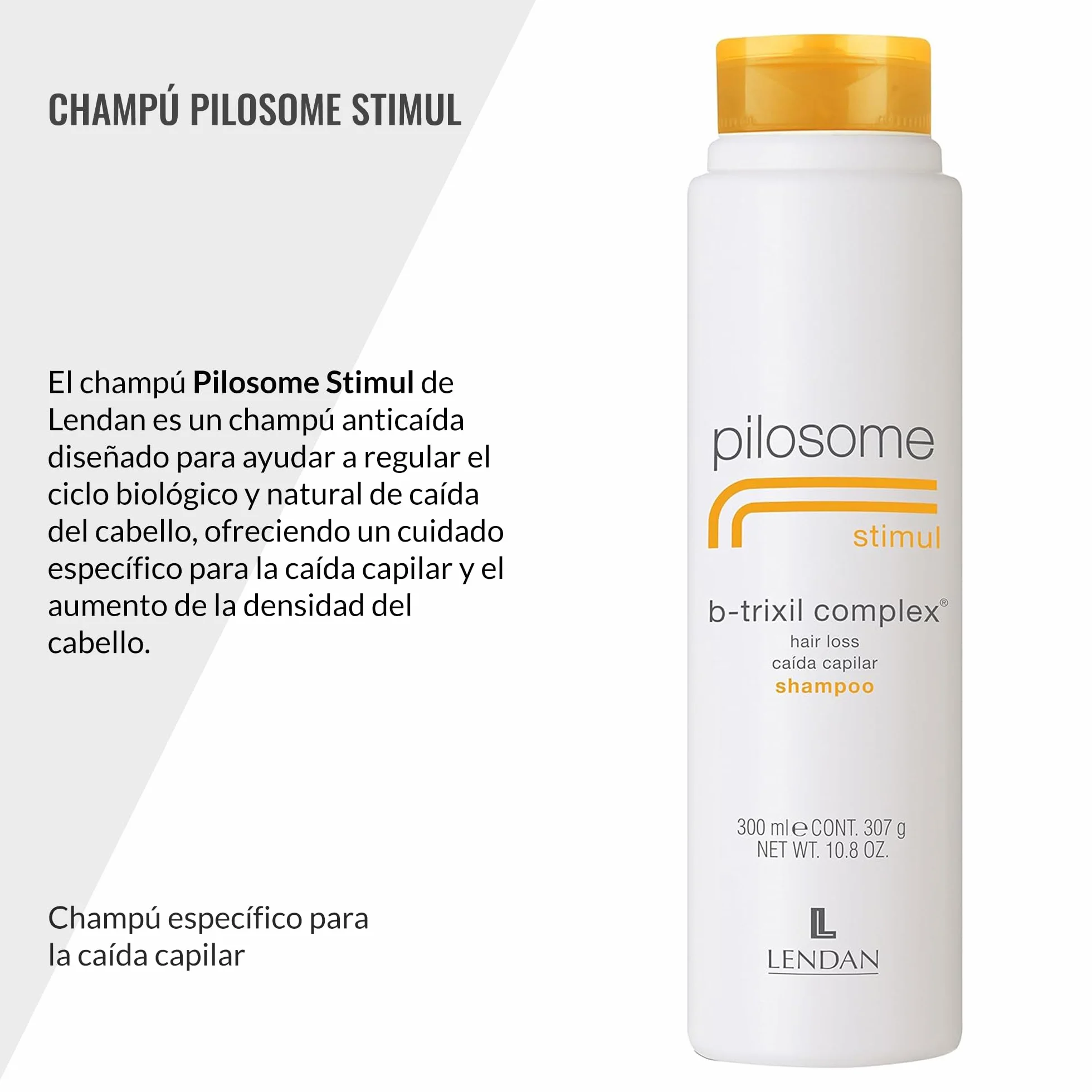 Champú Anticaída LENDAN Pilosome Stimul B-Trixil Complex 300 ml Estimula el Crecimiento del Cabello