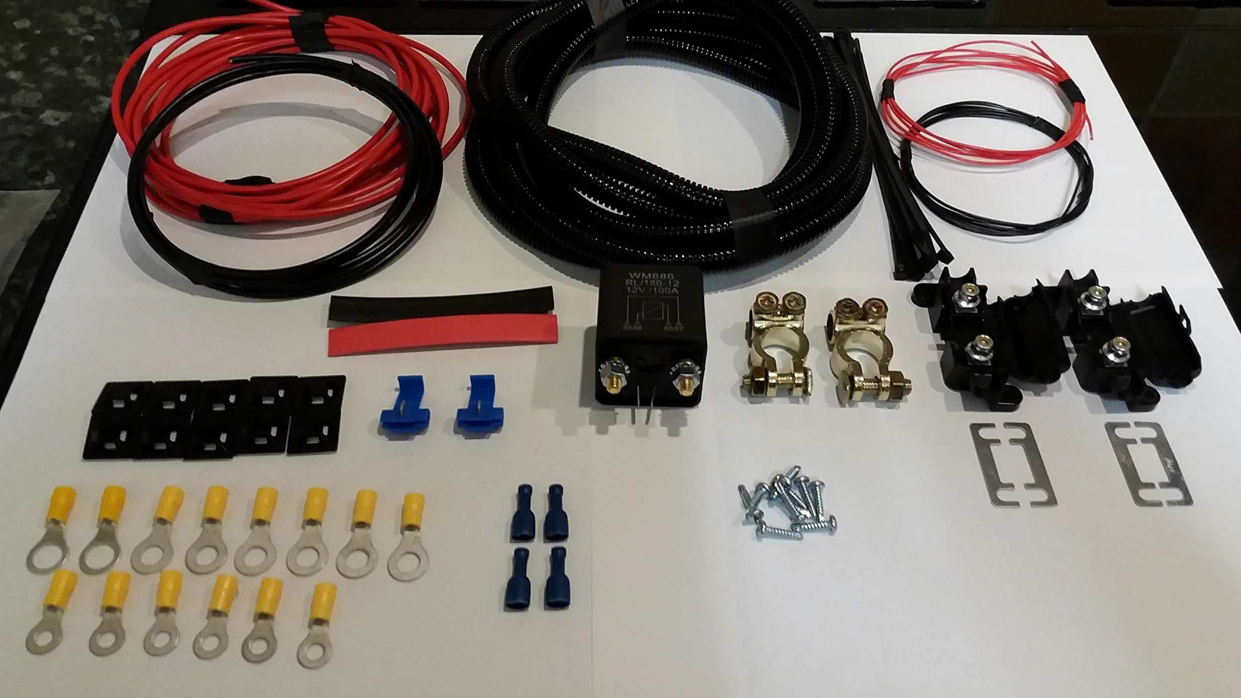 Cable de alimentación de carga separada de 7,5 m, 12 V, 100 A, kit para furgoneta