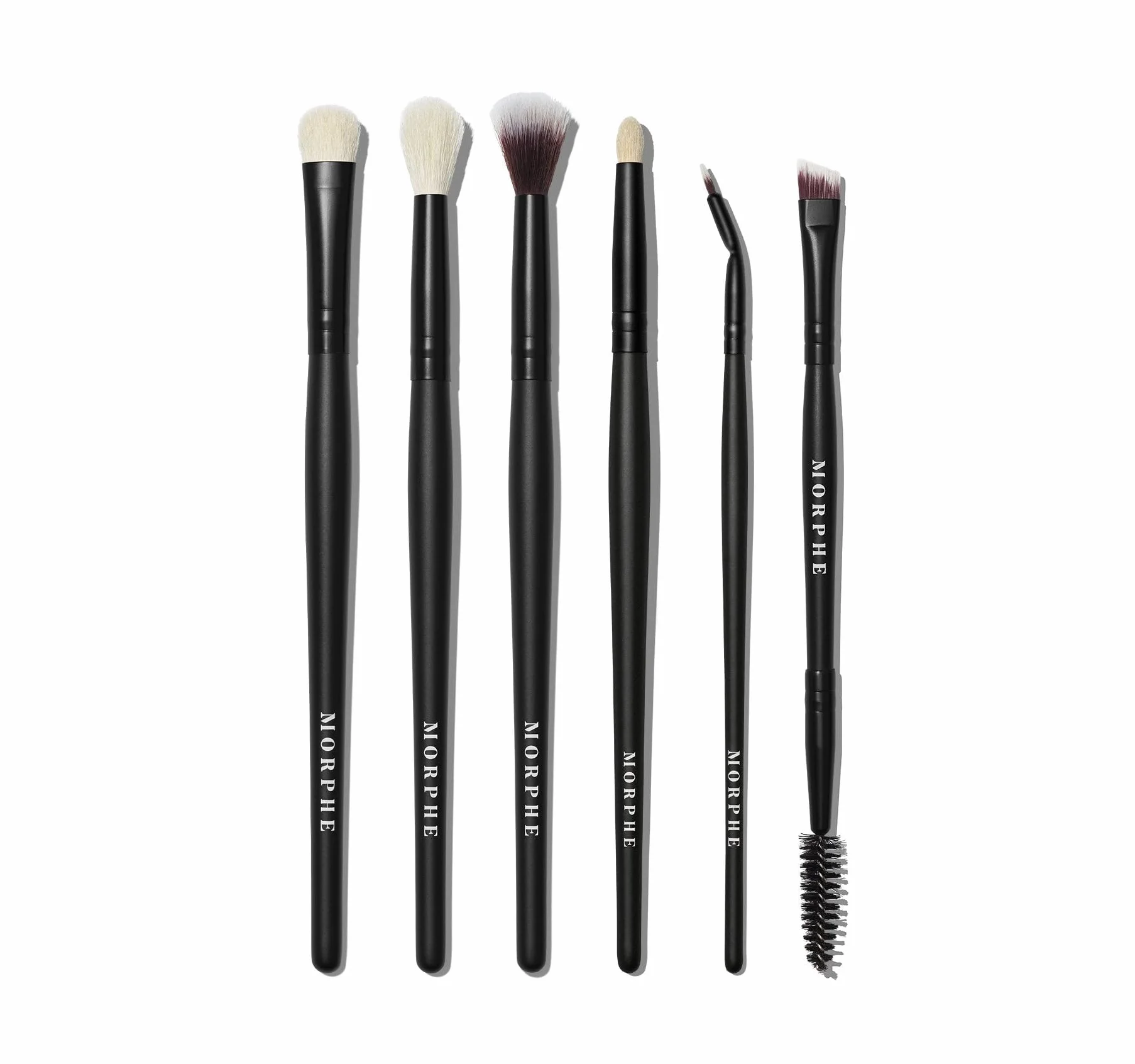 Morphe Rose Away Juego de 6 brochas de maquillaje para ojos y cara con cerdas sintéticas y estuche