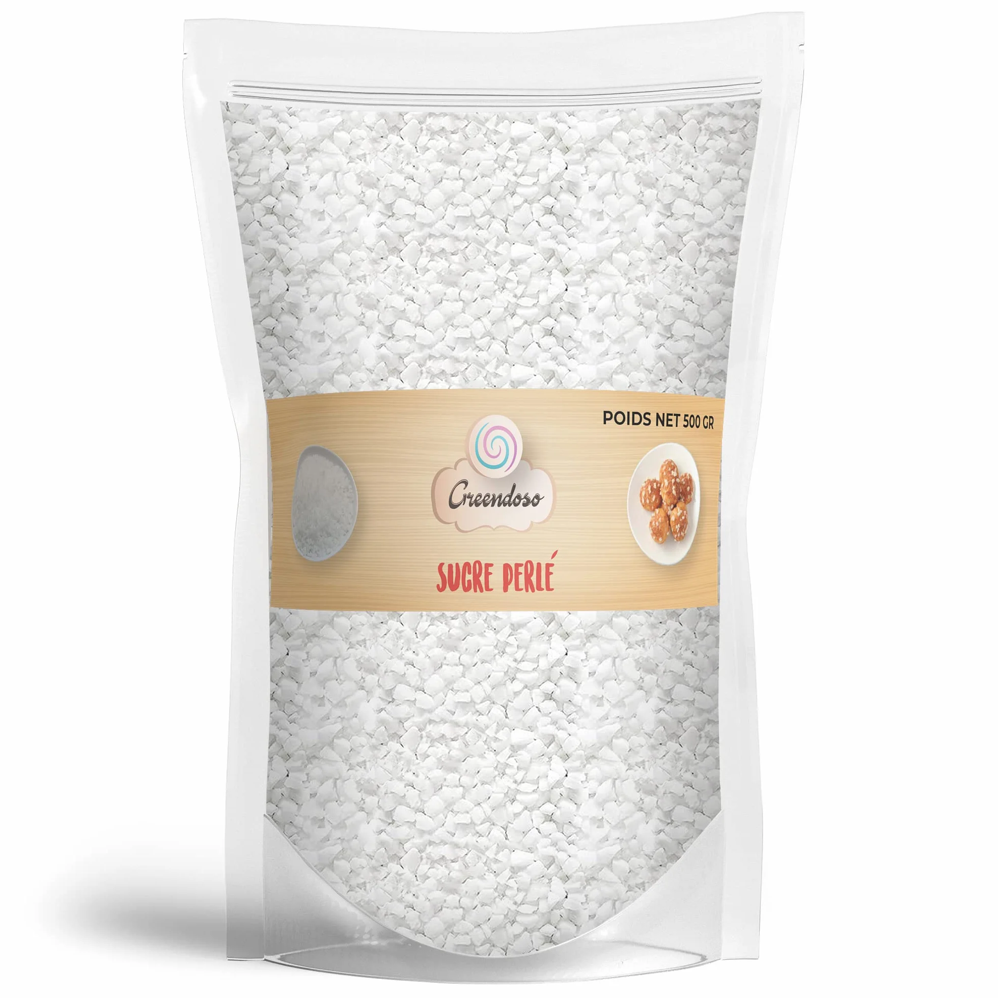 GREENDOSO® Azúcar Perlado 500 g para Hornear y Decoración de Dulces