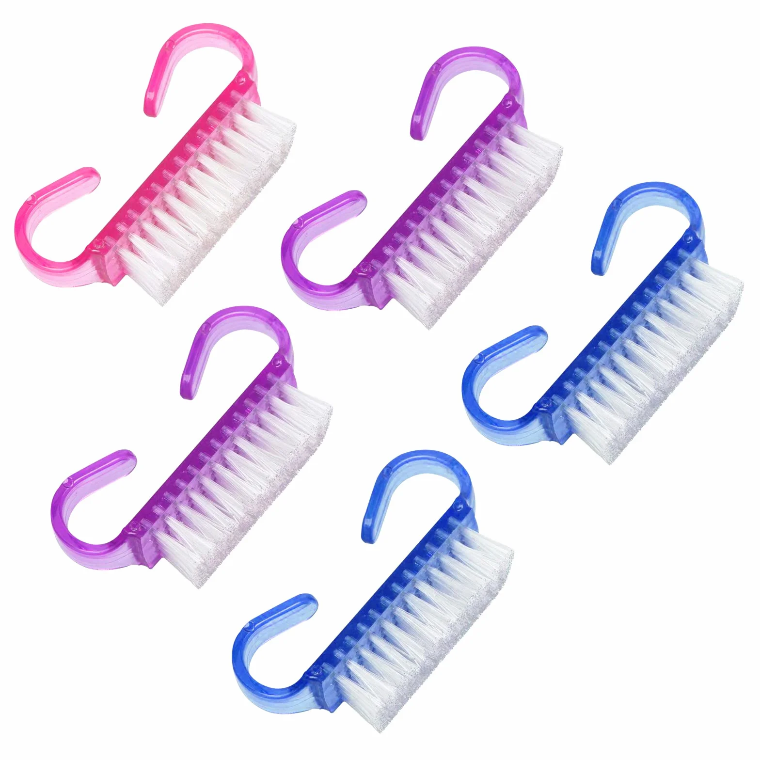 Cepillo De Uñas 5 Piezas Nail Brush Con Mango De Plástico Limpieza Dedos Y Uñas Manicura