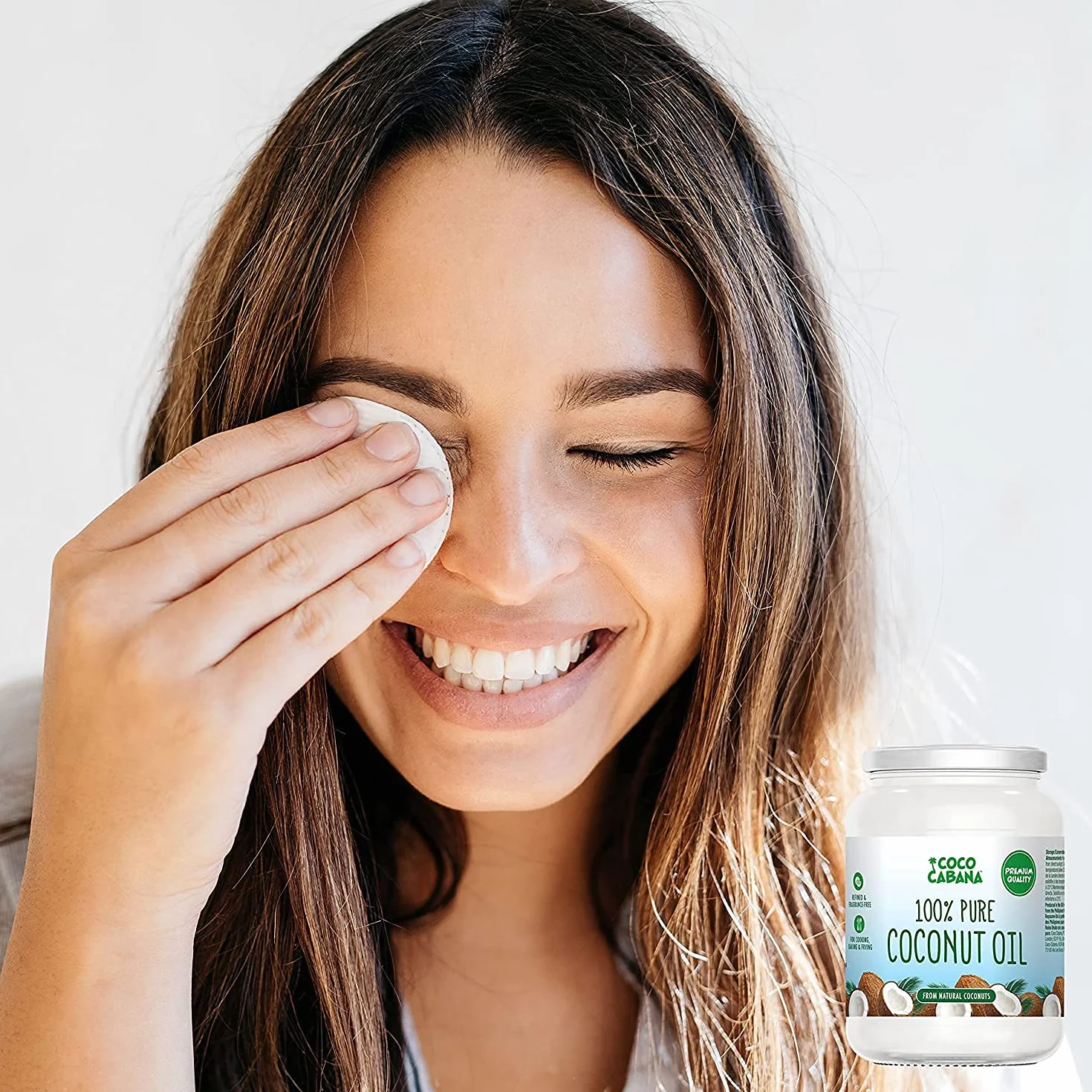 Coco Cabana Aceite de coco 100% puro 1 litro vegano sin gluten sin lácteos para piel cabello y cocina