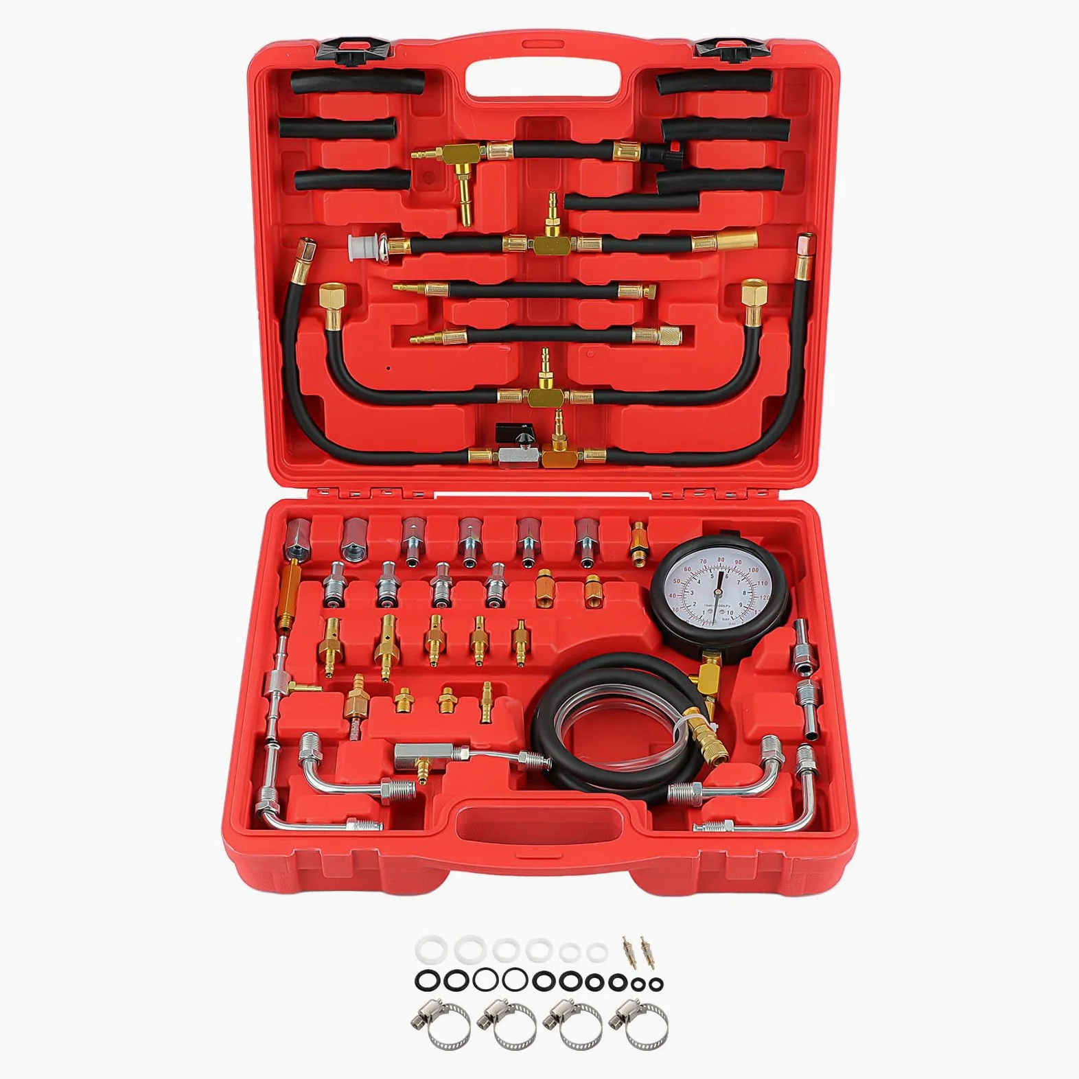 maXpeedingrods Comprobador de presión de gasolina, medidor de presión, cuchillo, presión de combustible, juego de herramientas 0-10 bar