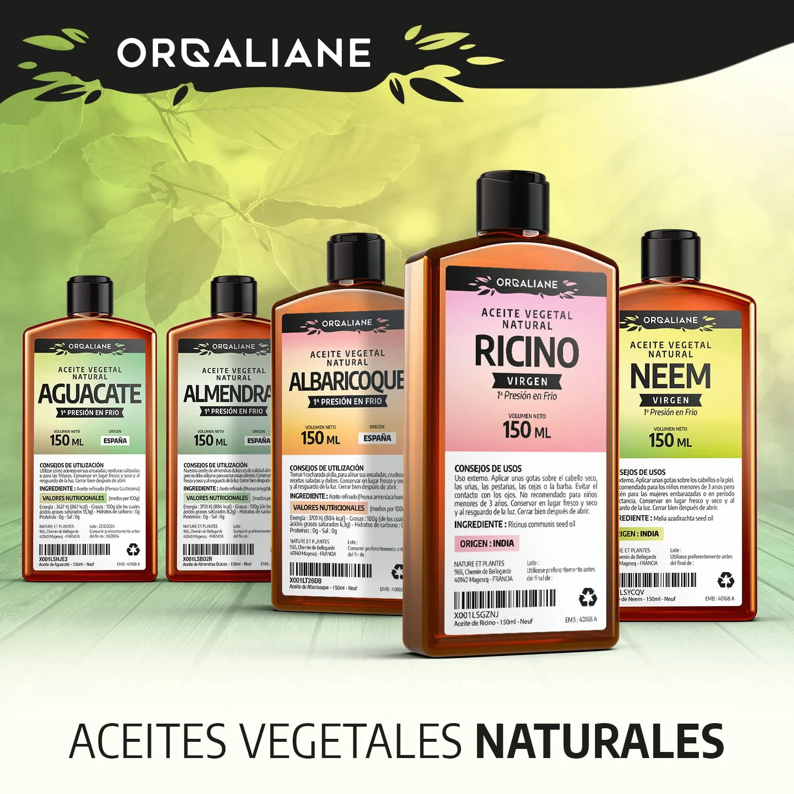 Aceite de Ricino 150 ml 100% Virgen Prensado en Frío Ricinus Communis para Cabello, Pestañas y Uñas