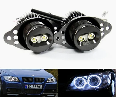 RZG Lot de 2 bombillas LED Angel Eye de faro DRL Halo Blanco 20 W Canbus para E90 E91 Serie 3