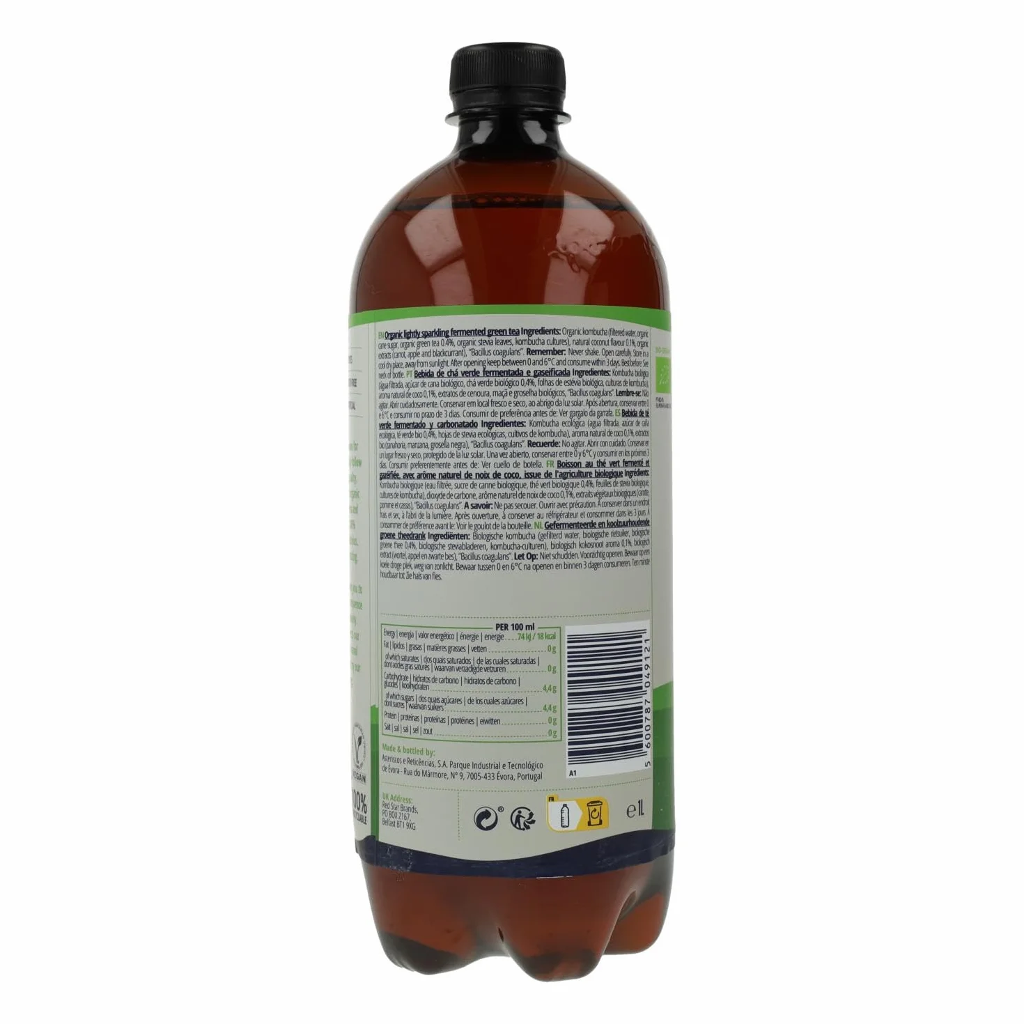 Captain Kombucha Coconut Summer Beach Té de Burbuja 1000 ml