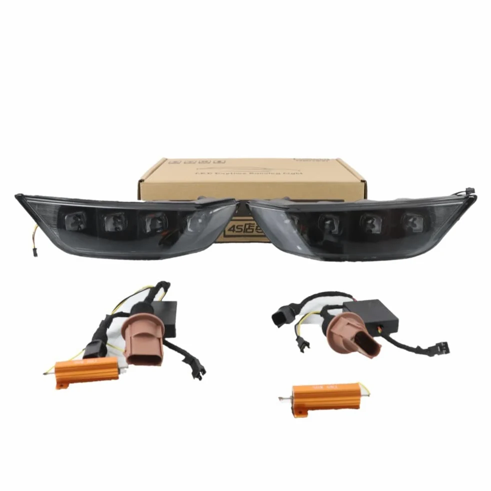 Luces diurnas LED DRL para Ford Mustang 2015 2016 2017, Parachoques delantero LED blanco DRL + intermitentes amarillos Streamer, iniciar escaneo