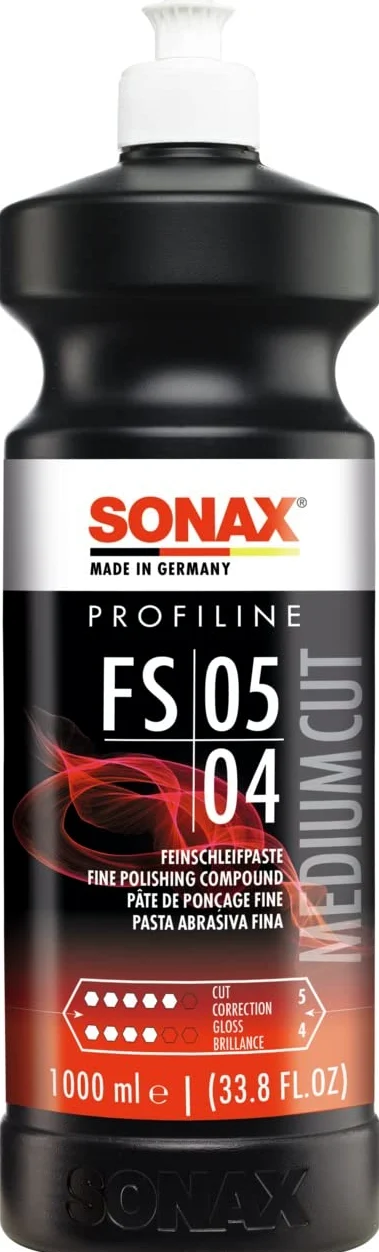 SONAX PROFILINE FS 05-04 Pulimento Profesional (1 L) para restauración de pinturas desgastadas y rayadas. Ideal para talleres automotrices | N.° 03193000
