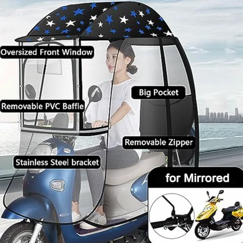 Funda impermeable para scooter de movilidad, totalmente cerrada con tiras reflectantes y bolsillos de almacenamiento, protección ajustable para todo tipo de clima