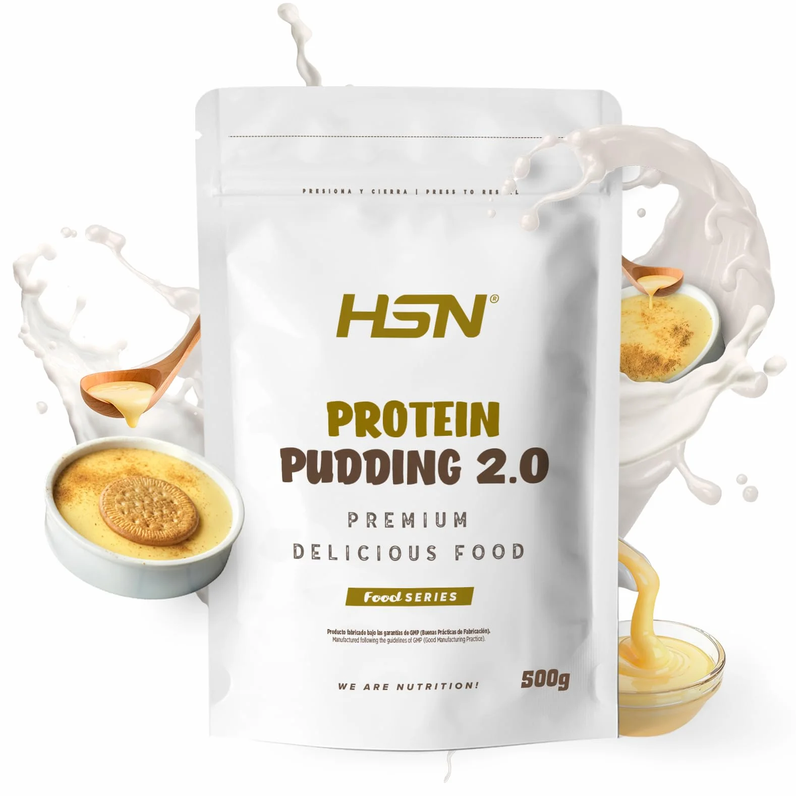 Pudding Proteico 2.0 HSN 500g Natillas Alto en Proteínas Sin Gluten Vegetariano