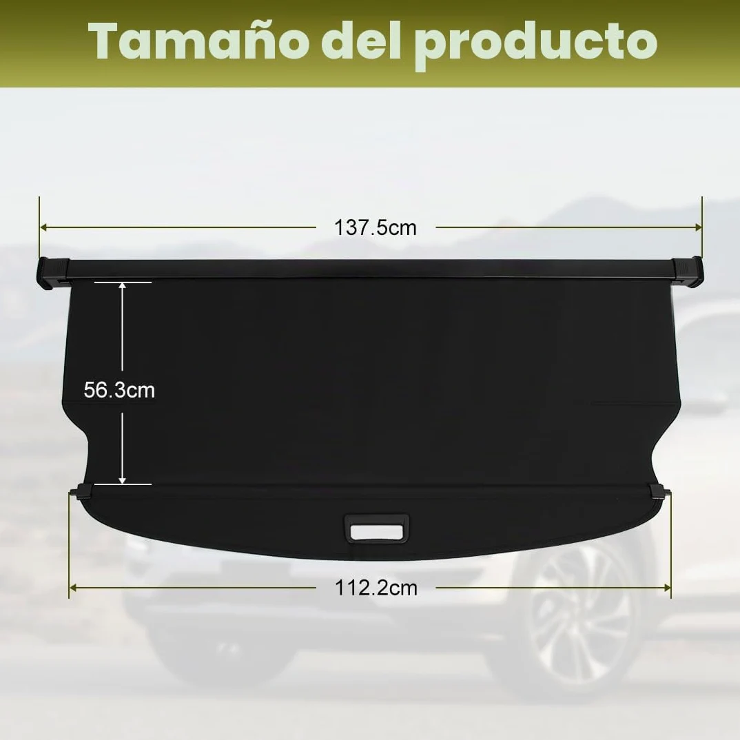 Cubierta de Carga Retráctil, Pantalla Retráctil para Maletero Negra compatible con Tucson 2016 2017 2018