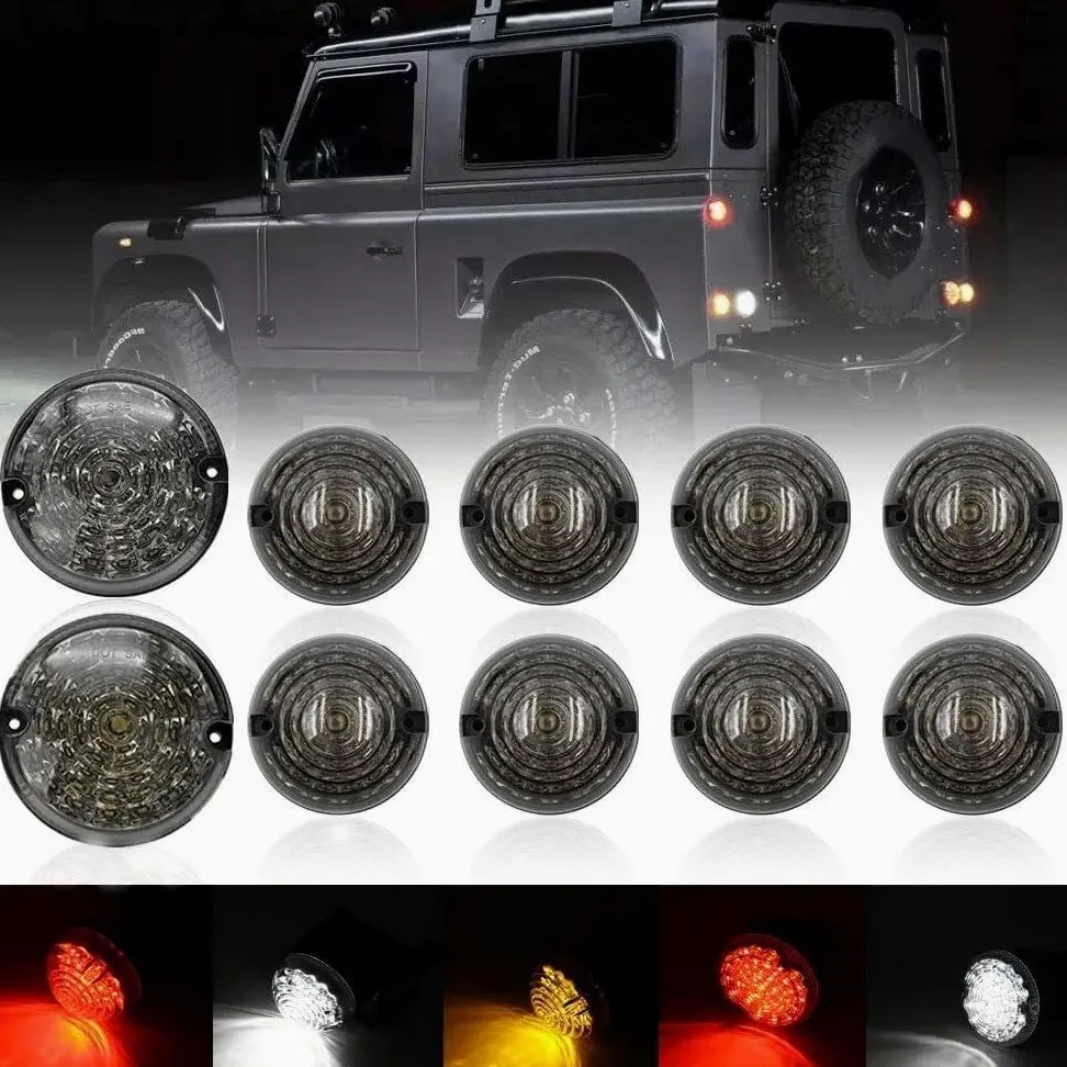Antiniebla 10 Luces Antiniebla Delanteras Y Traseras Con Luz De Marcha Atrás LED Ahumada Para Land Para Rover Para Defender 90/110 Para Range Para County