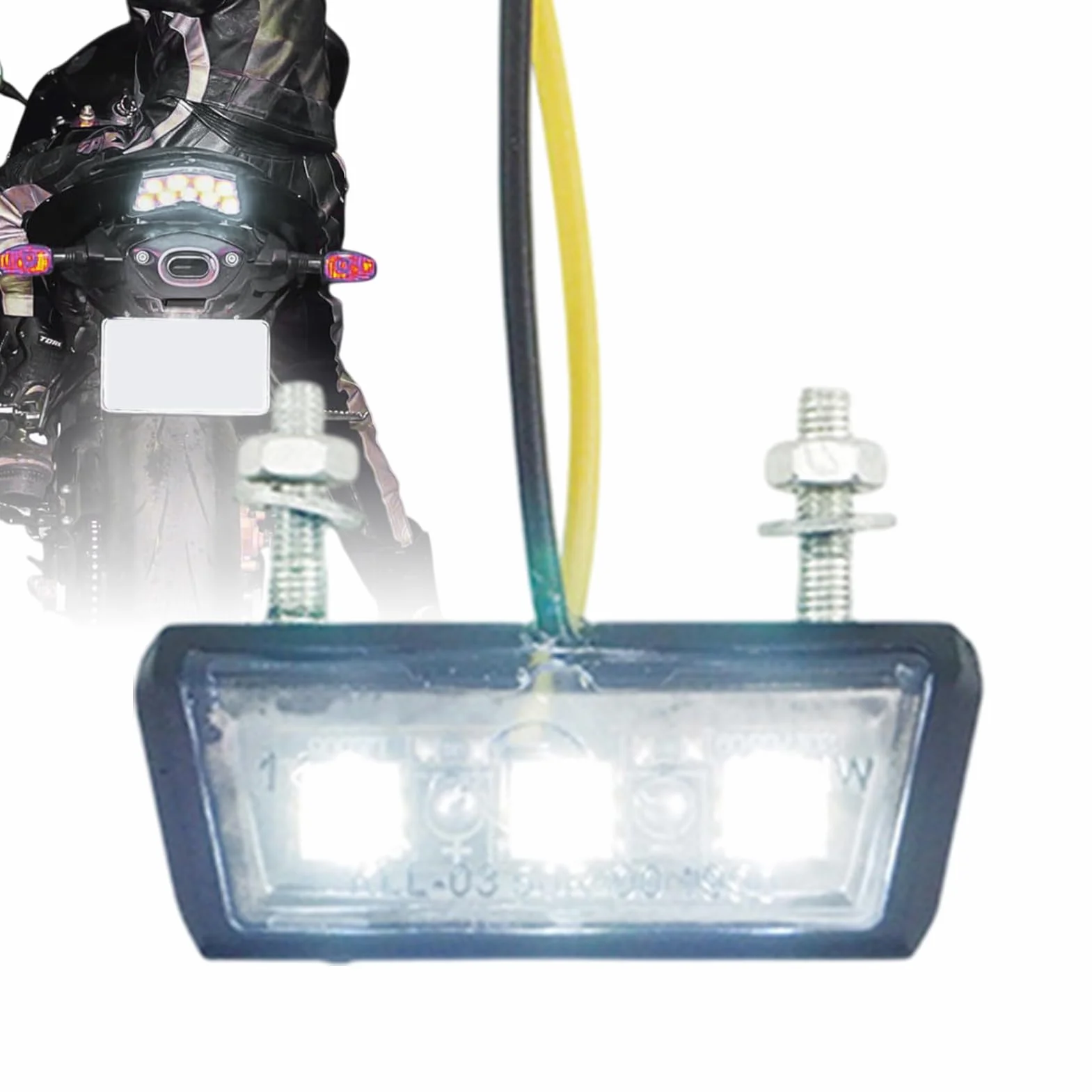 Luces LED para Motocicleta | Luz de Matrícula para Moto | Luz Trasera Desmontable Antivibraciones Impermeable Para Uso Urbano