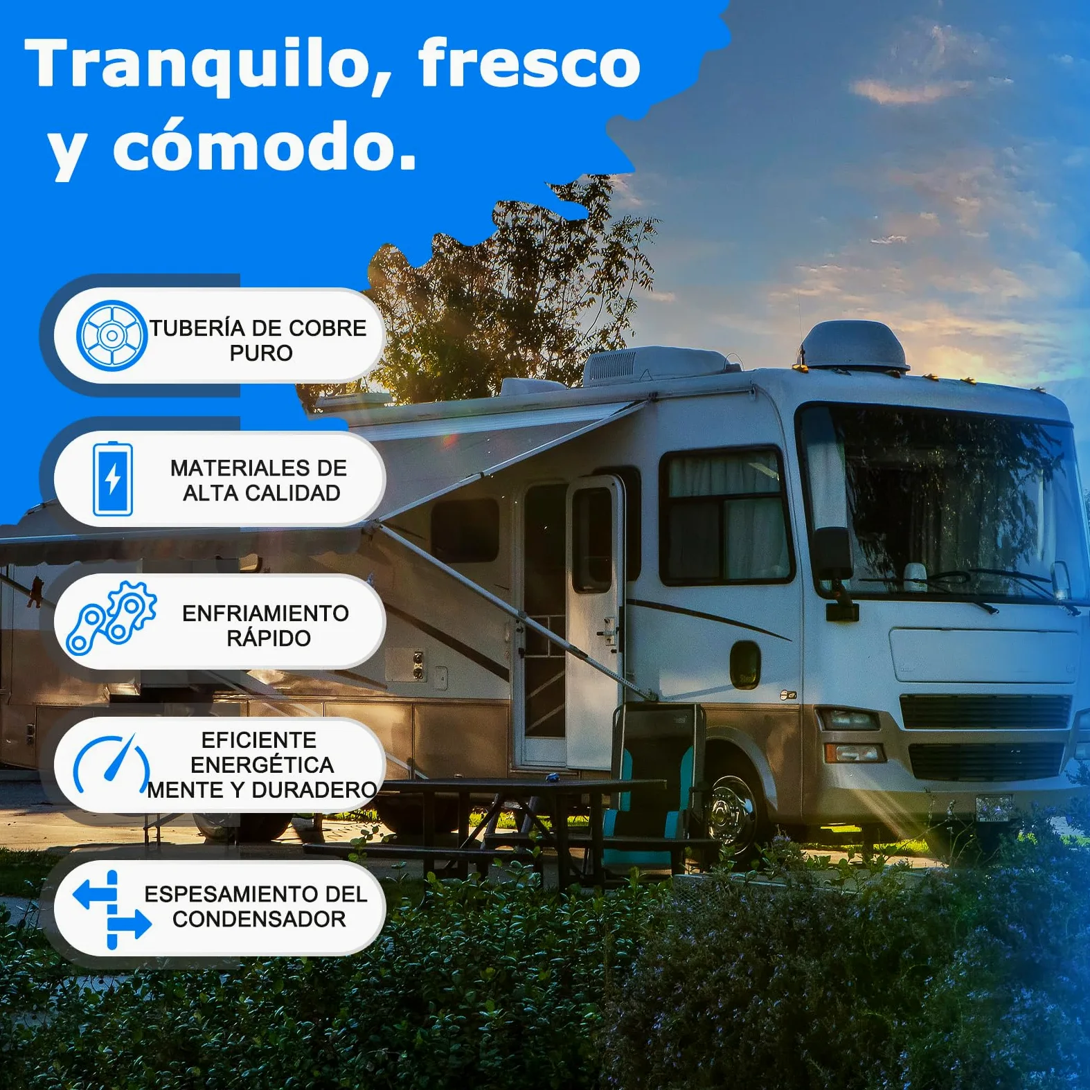 Ar condicionado 24V autocaravana Rojo