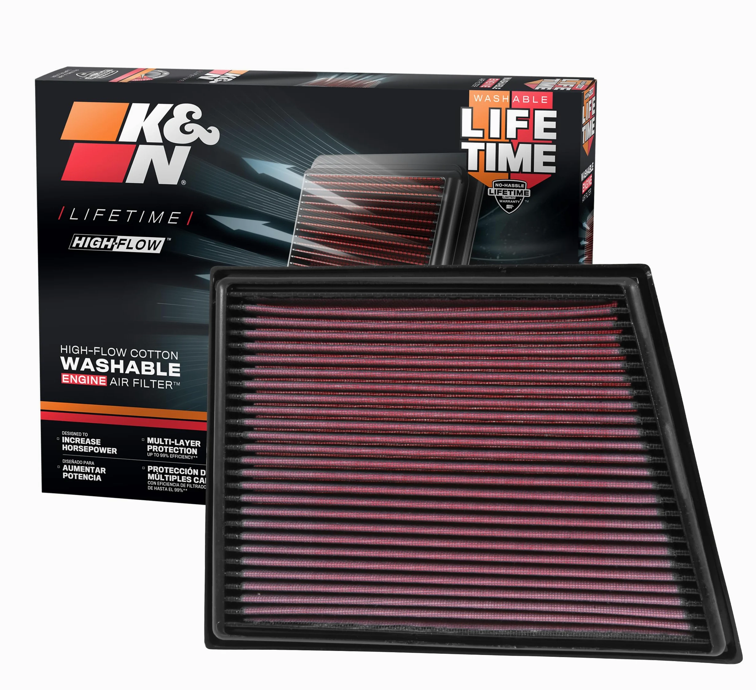 K&N 33-3025 Filtro de Aire Coche