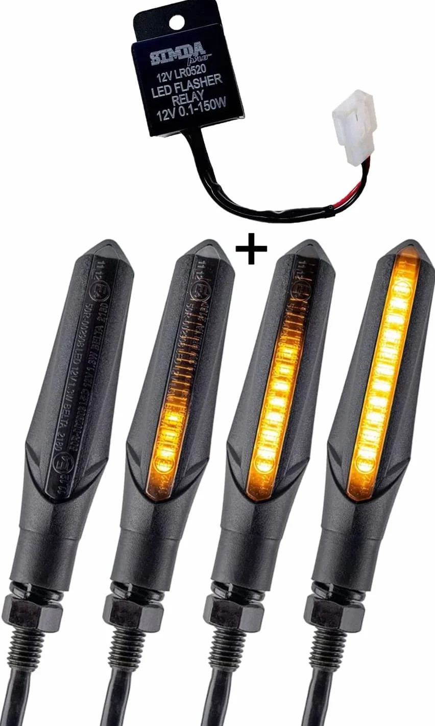 Intermitentes Moto Homologados LED Lámparas con relé Luces de Dirección Señales Universal Motocicleta