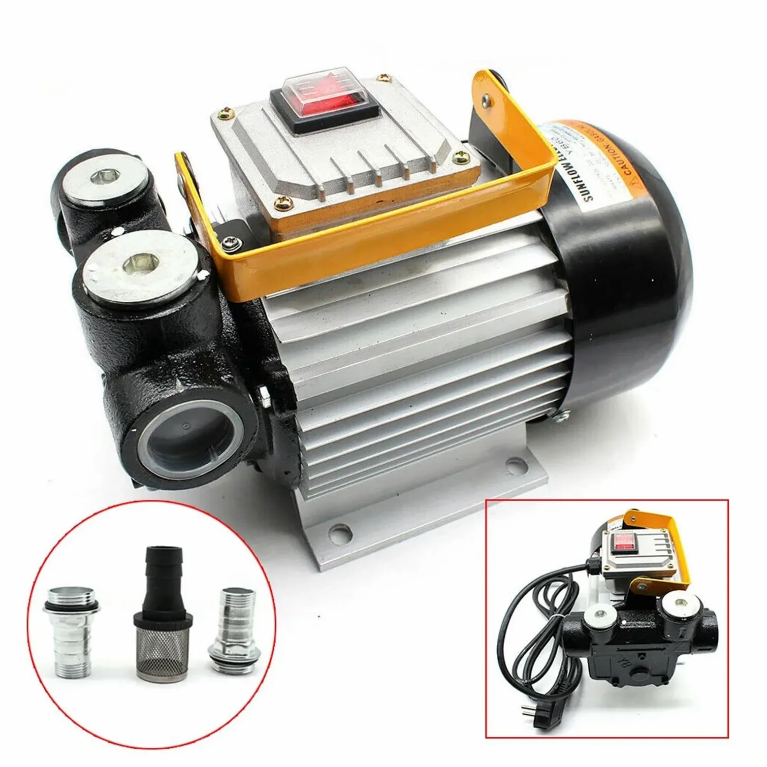 Bomba Diésel 230 V 550 W De Aceite Automática 60 L/min Combustible Gasolinera Móvil TráFico Intenso