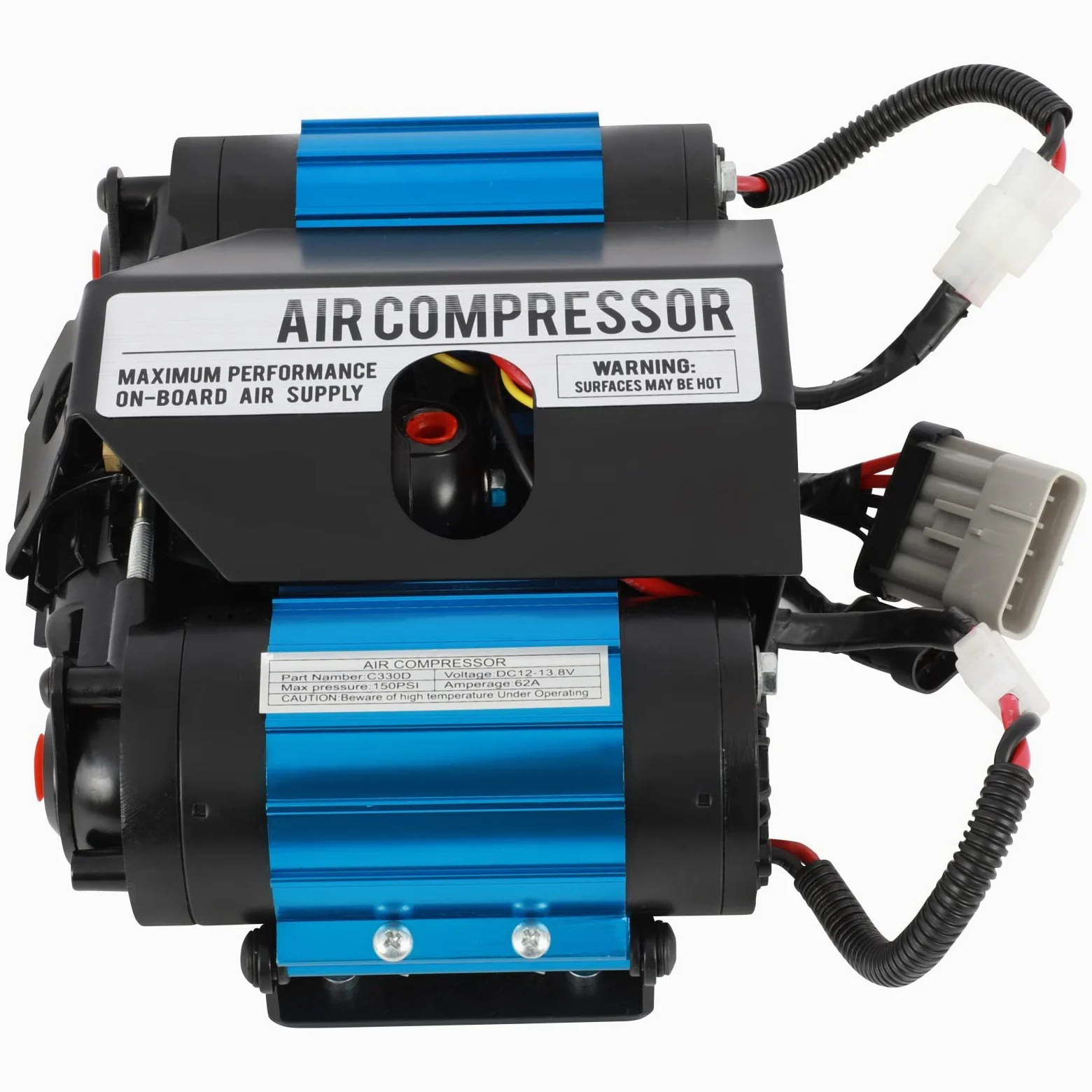 cciyu Compresor de aire doble a bordo de 12 V para diferenciales de taquilla de aire, inflado de neumáticos, herramientas de aire CKMATA12 bomba de compresor de aire