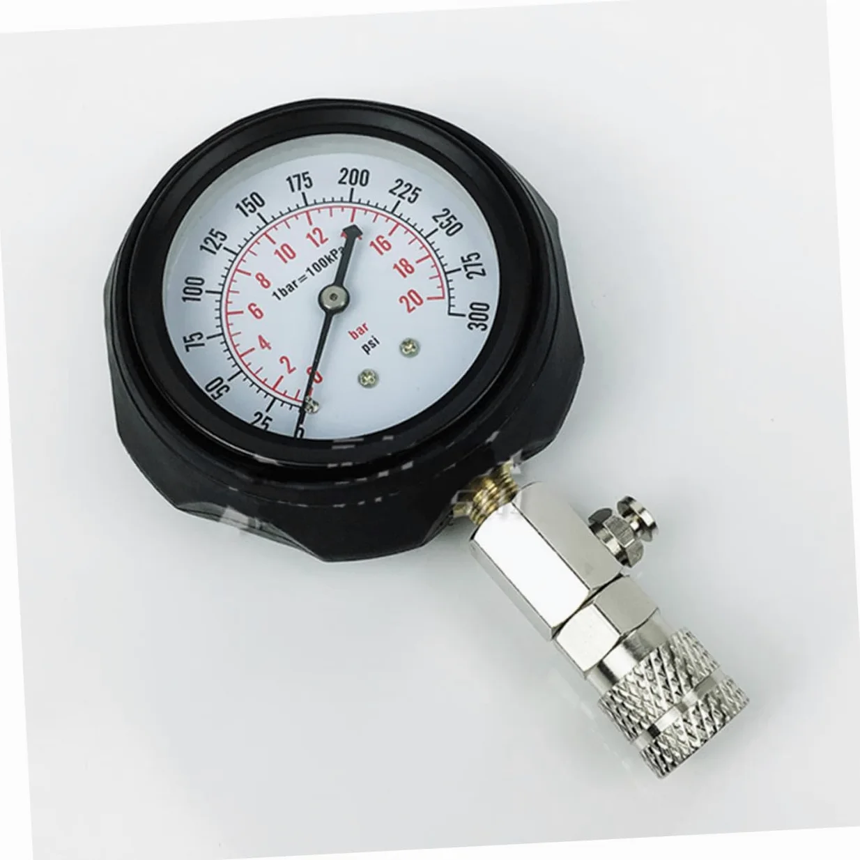 ULTECHNOVO Manómetro de Compresión para Cilindros de Motor de Gasolina, Diagnóstico Automotriz 0-300 Psi, Adaptadores Roscados y Cono de Goma
