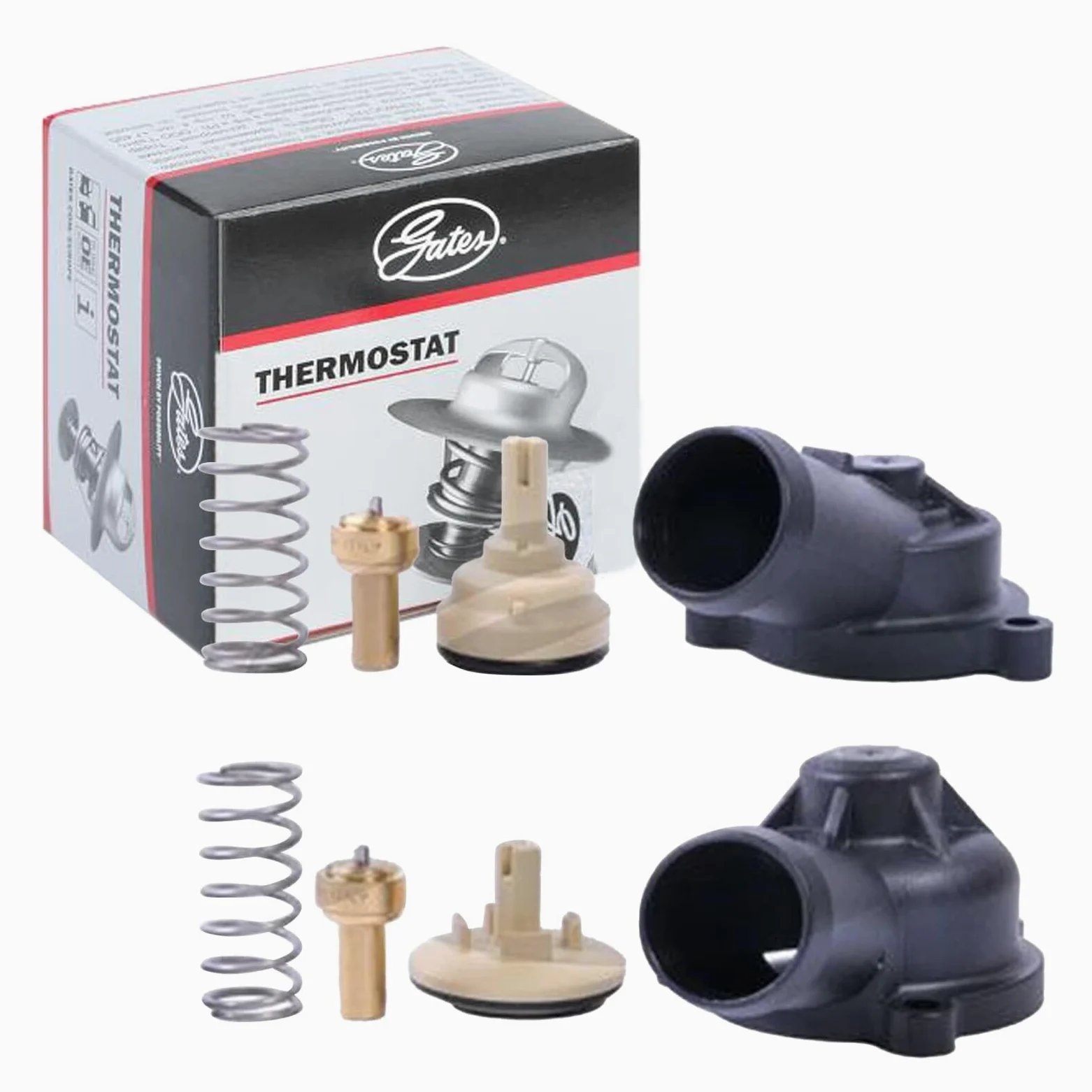 GATES TH702K1 Termostato refrigerante con carcasa (cárter) con juntas 95°C 80°C Compatible con VW Golf 6 5K1 Golf 5 Hatchback 1K1 TOURAN 1T3 TOURAN 1T1, 1T2, SKODA Fabia II Combi 545
