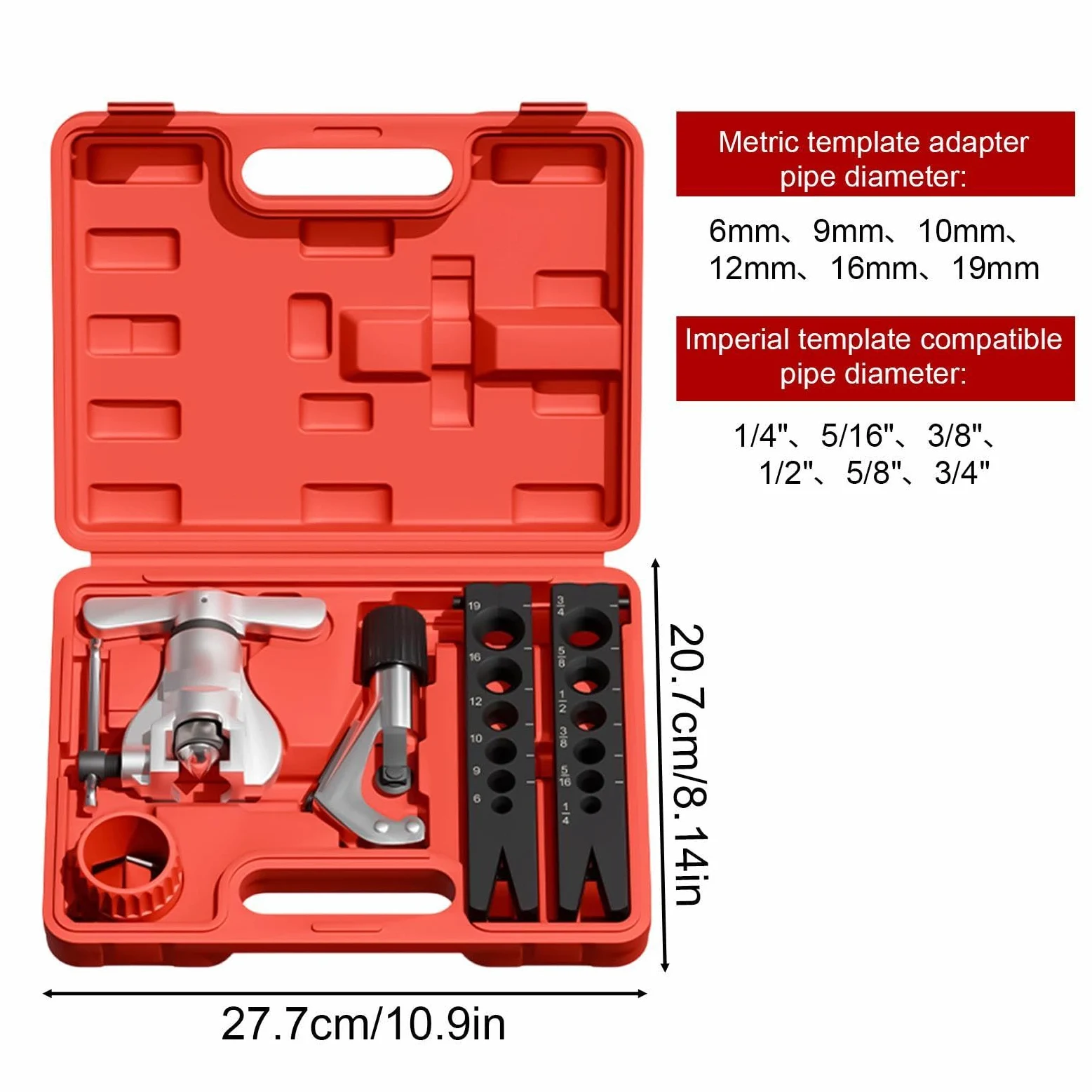 Herramienta Abocardadora De Frenos Kit De Reparación De Tuberías | Herramienta Abocardadora De Freno De Metal para Automóviles Camiones Sedanes Taller Hogar Garaje Industria y en