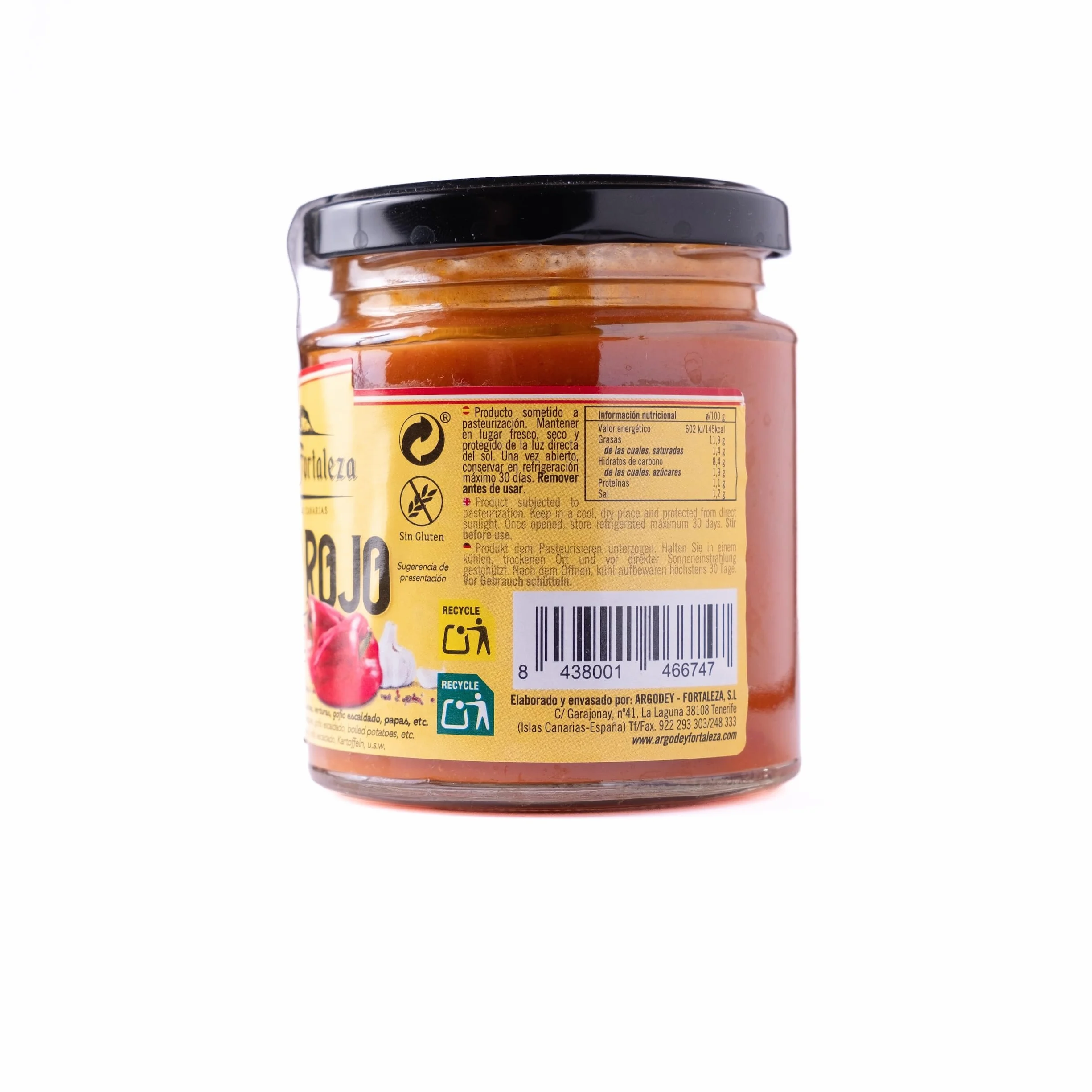 Argodey Fortaleza Mojo Rojo Suave 200g - Autentica Salsa Canaria para Untar