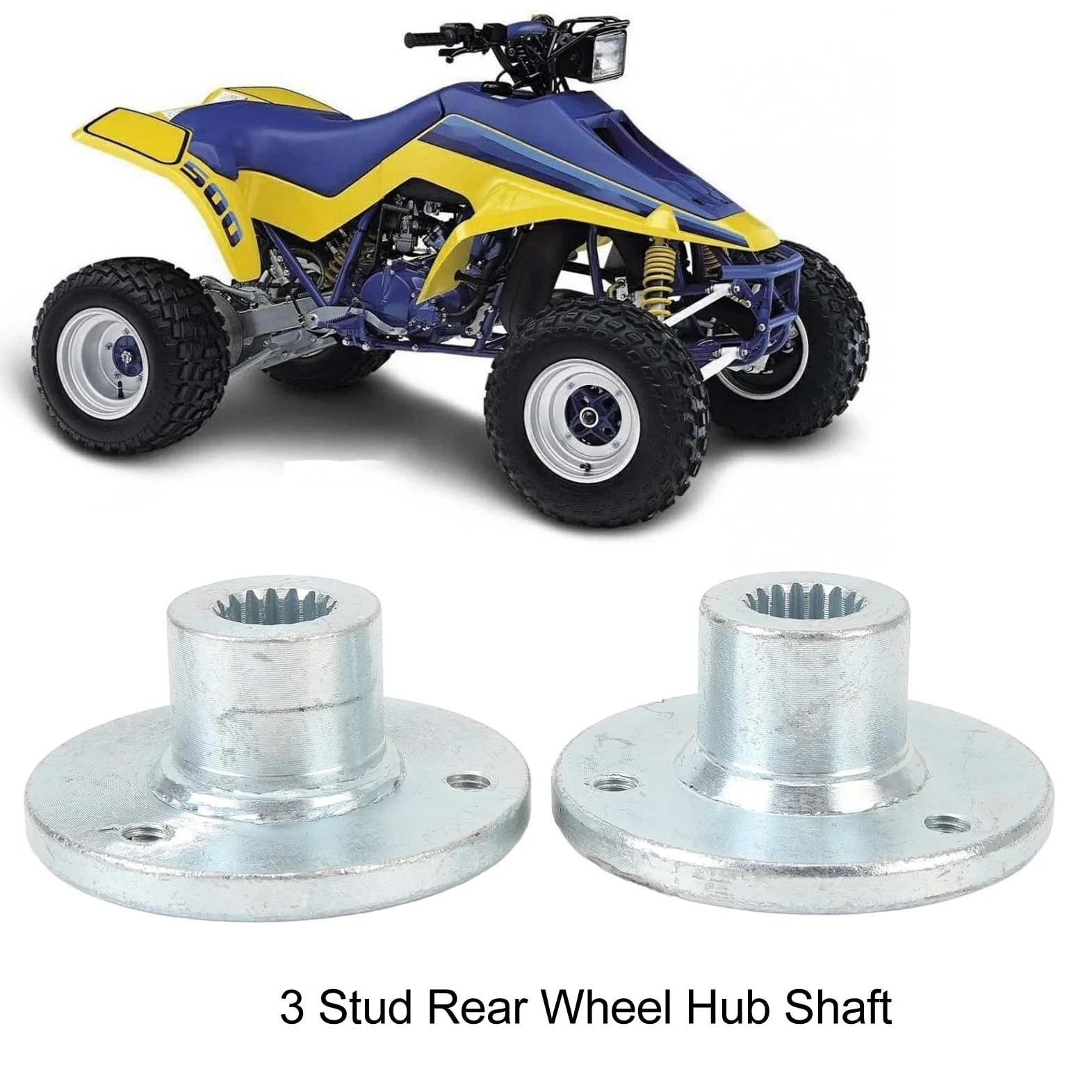 Par de 17T 3 Pernos Eje Trasero Aleación de Acero Buje Quad Bike ATV Kart Neumáticos 5 Pulgadas