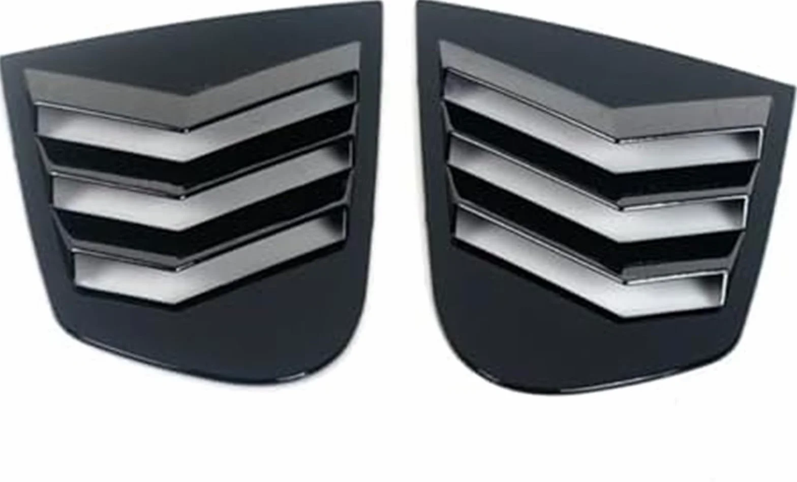 Protector de Cristal Trasero Rejilla de Ventana Trasera, Cubierta Obturador Lateral Coche, Pegatina embellecedora, Pala ventilación, para Volkswagen, para VW(Black Glossy Black)