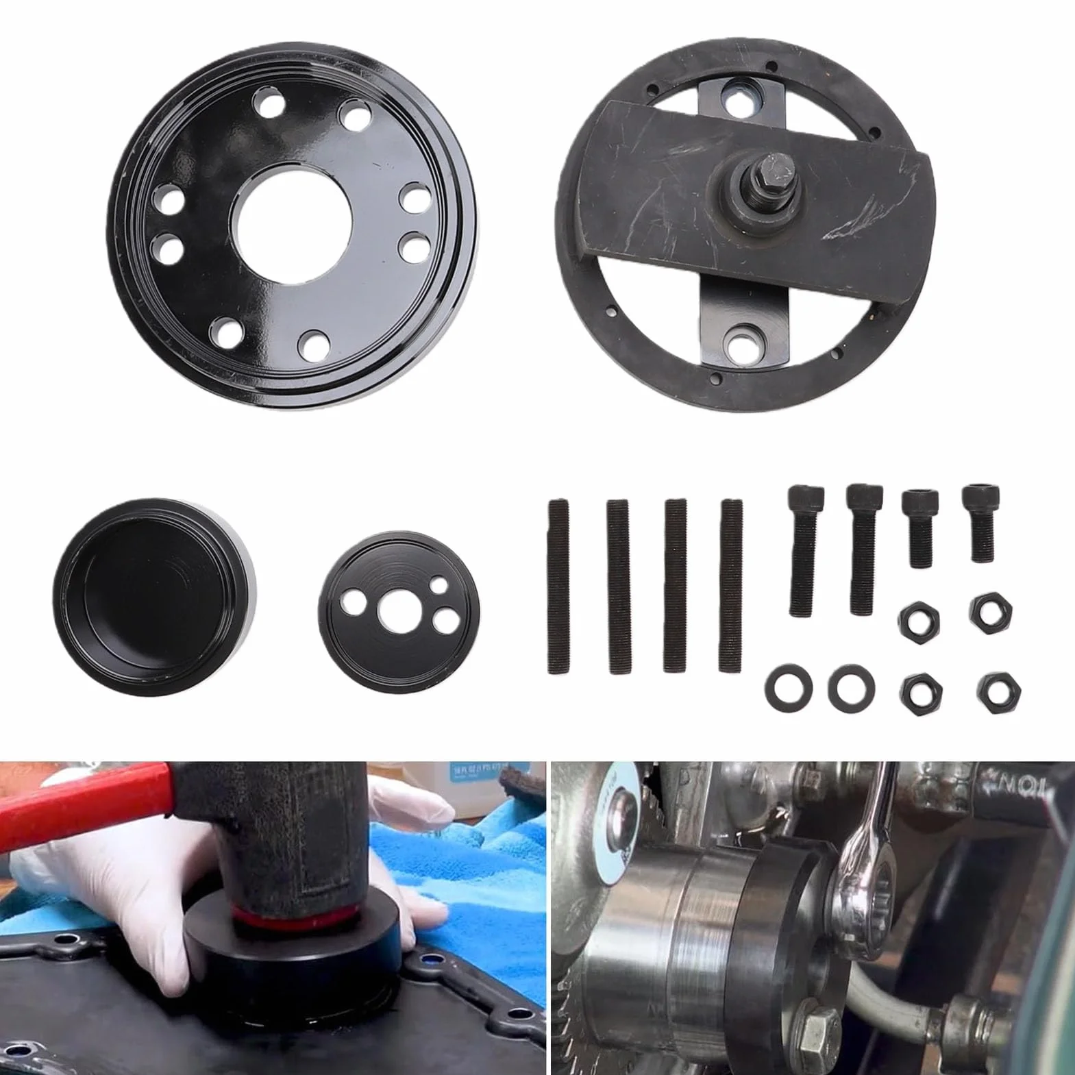Generic Herramienta de Instalación de Sello de Cigüeñal, Juego de Instalación Duradero para 3.9L 5.9L 6.7L 1989-2016, Acero Resistente