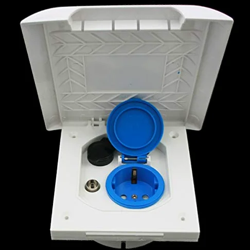 Enchufe exterior multifunción 220V 230V 12V IP44 para autocaravana